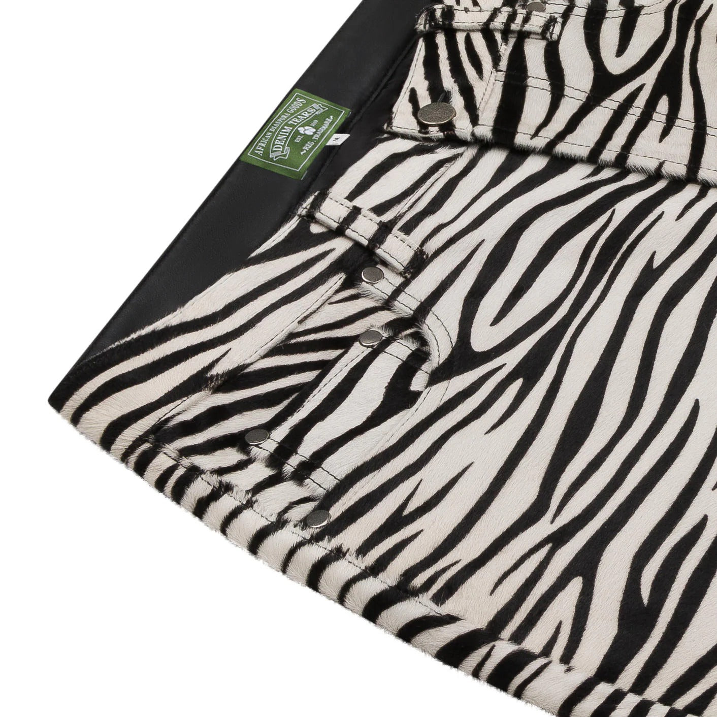 Genuine Calf Hair Pant Zebra Multi