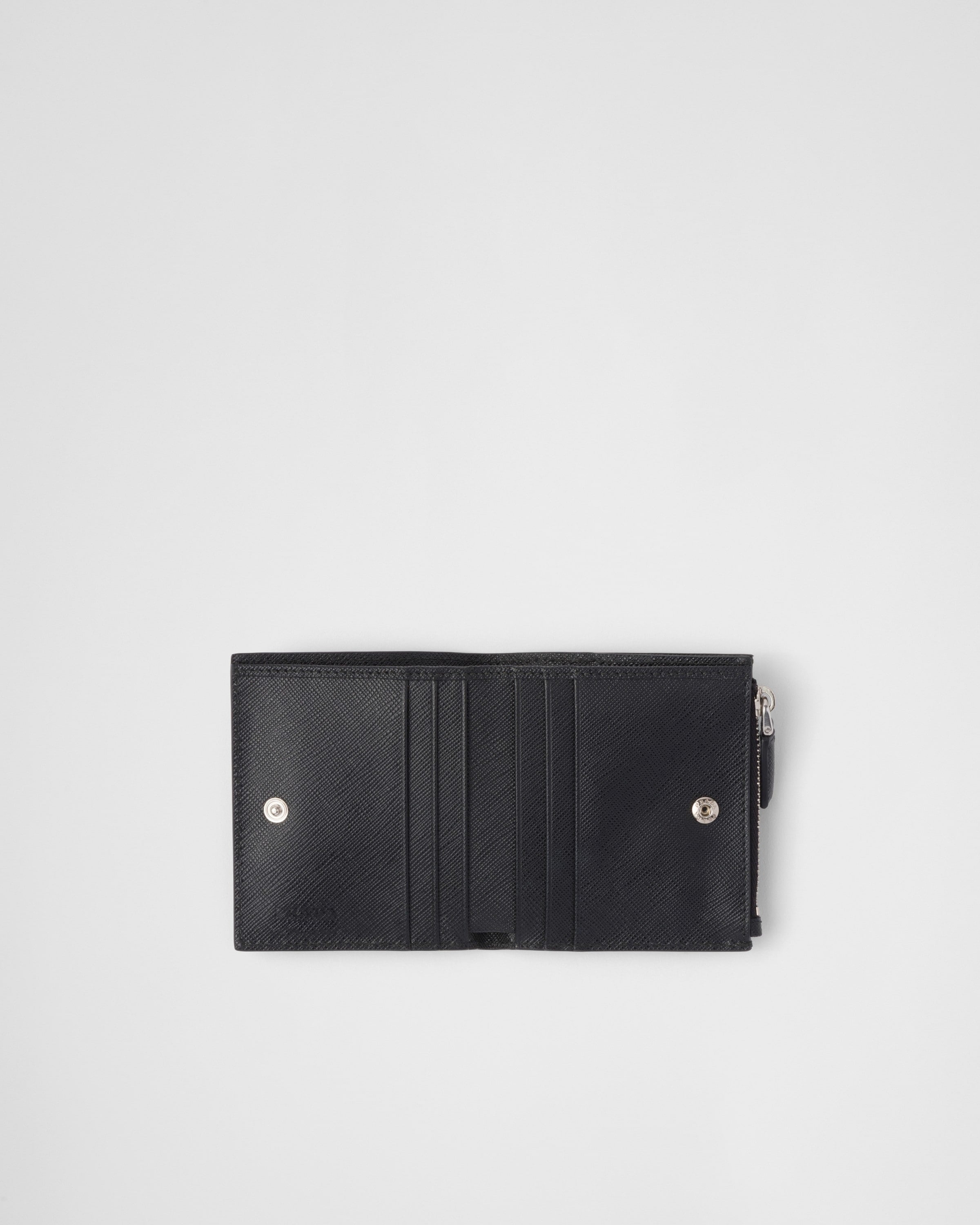 Small Saffiano leather wallet Black