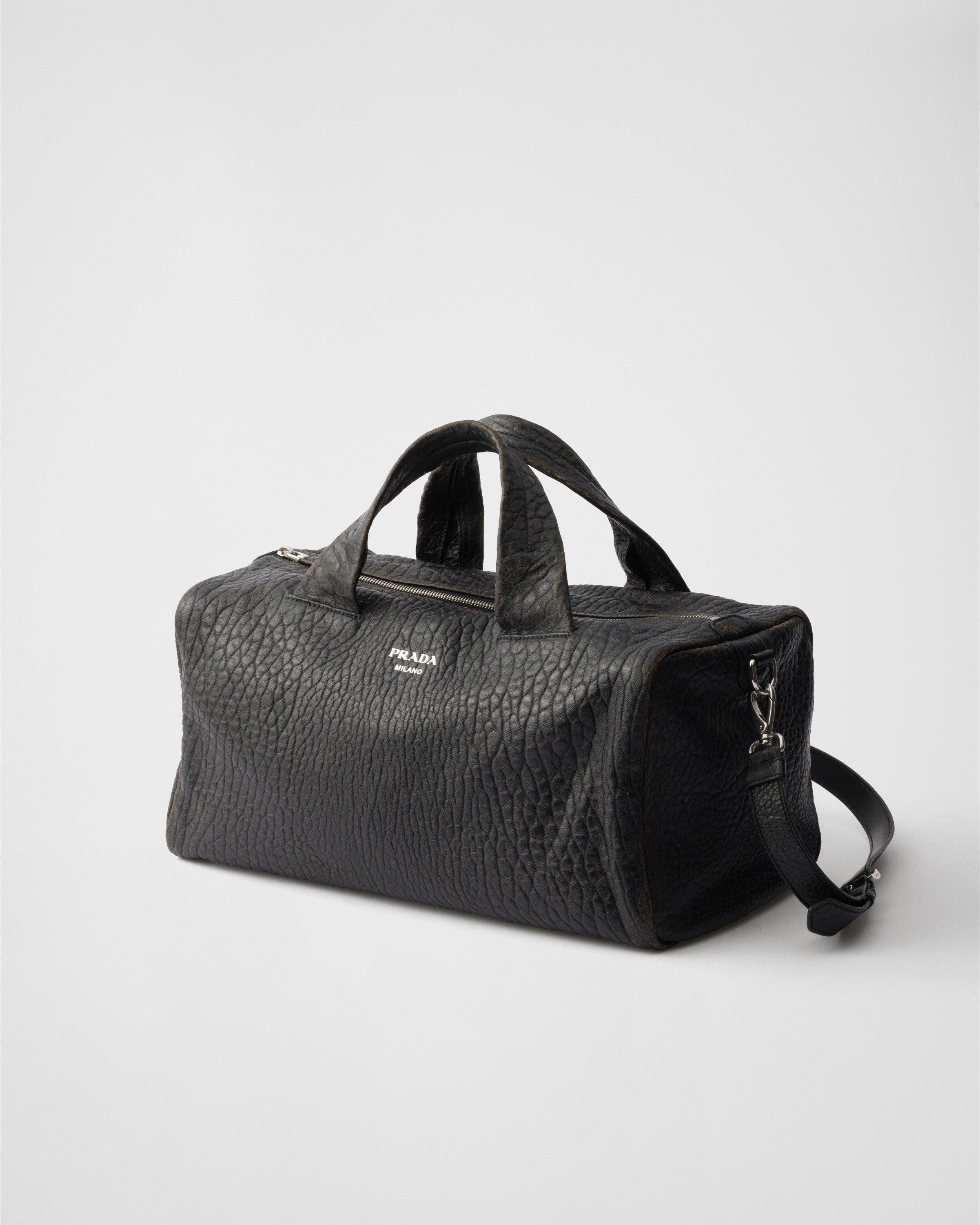 Nappa leather duffle bag Black