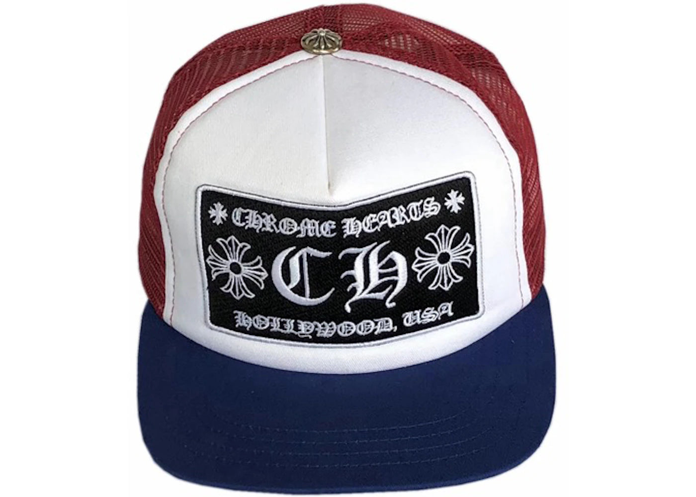 Chrome Hearts CH Hollywood Trucker Hat Red/White/Blue