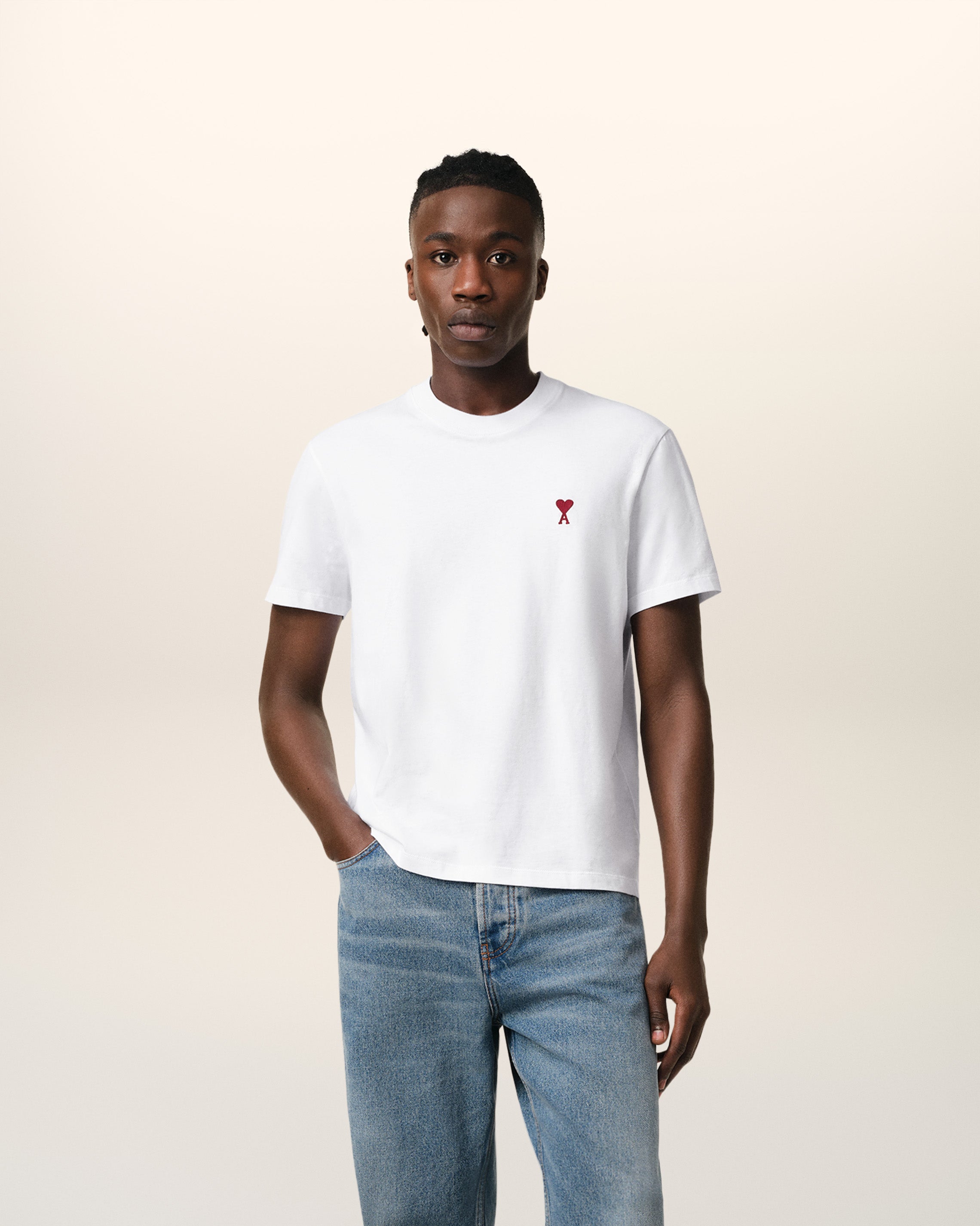 WHITE COTTON AMI DE COEUR T-SHIRT WHITE