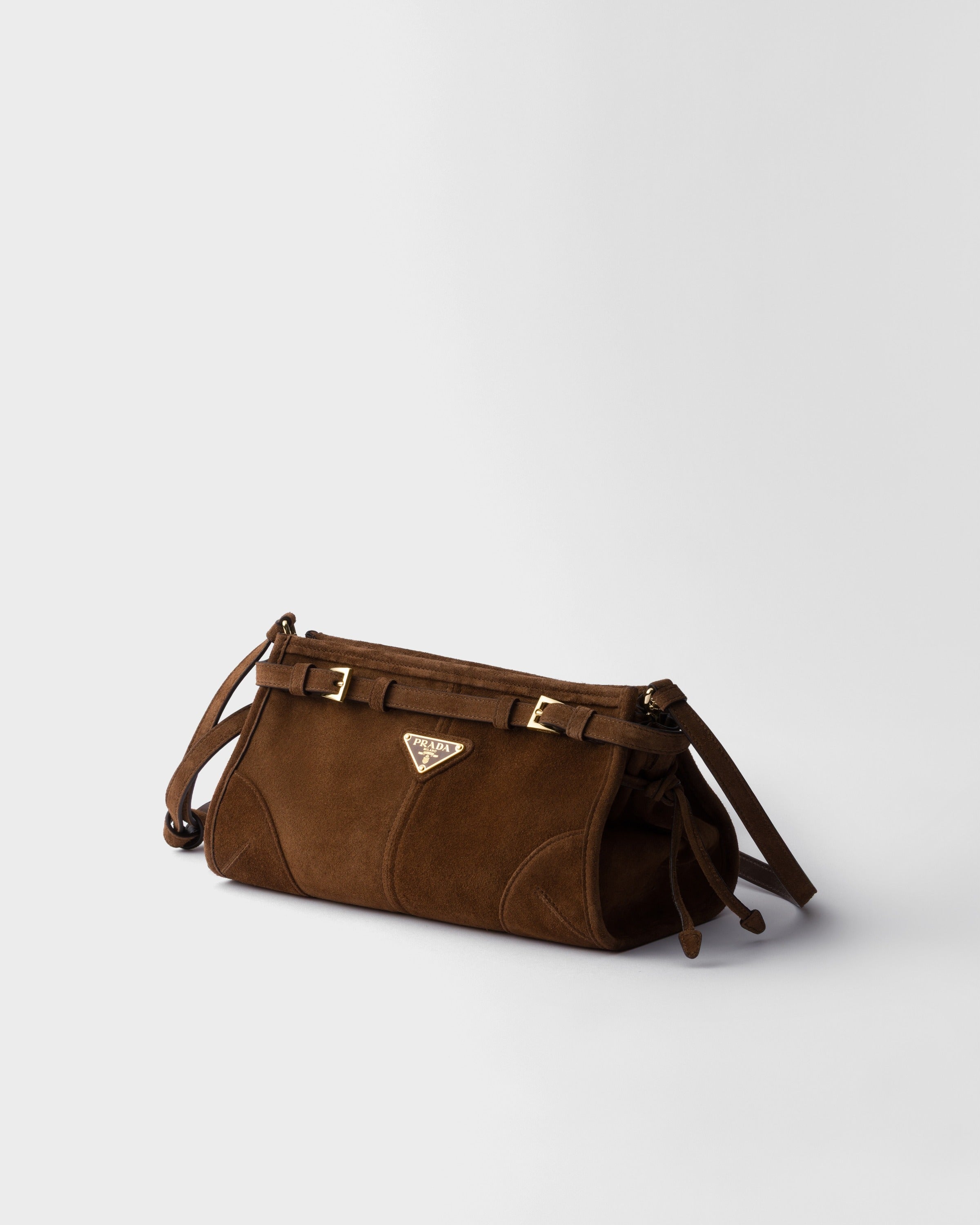 Small Prada Bonnie suede shoulder bag Cocoa Brown