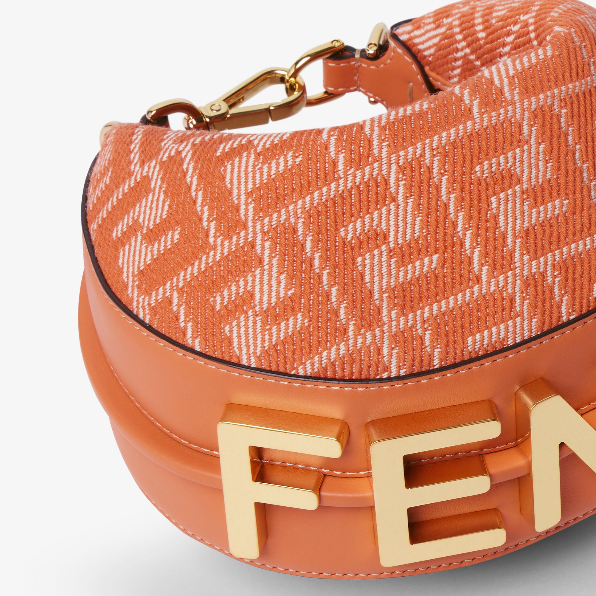 Fendigraphy Mini Orange denim-effect FF jacquard mini-bag