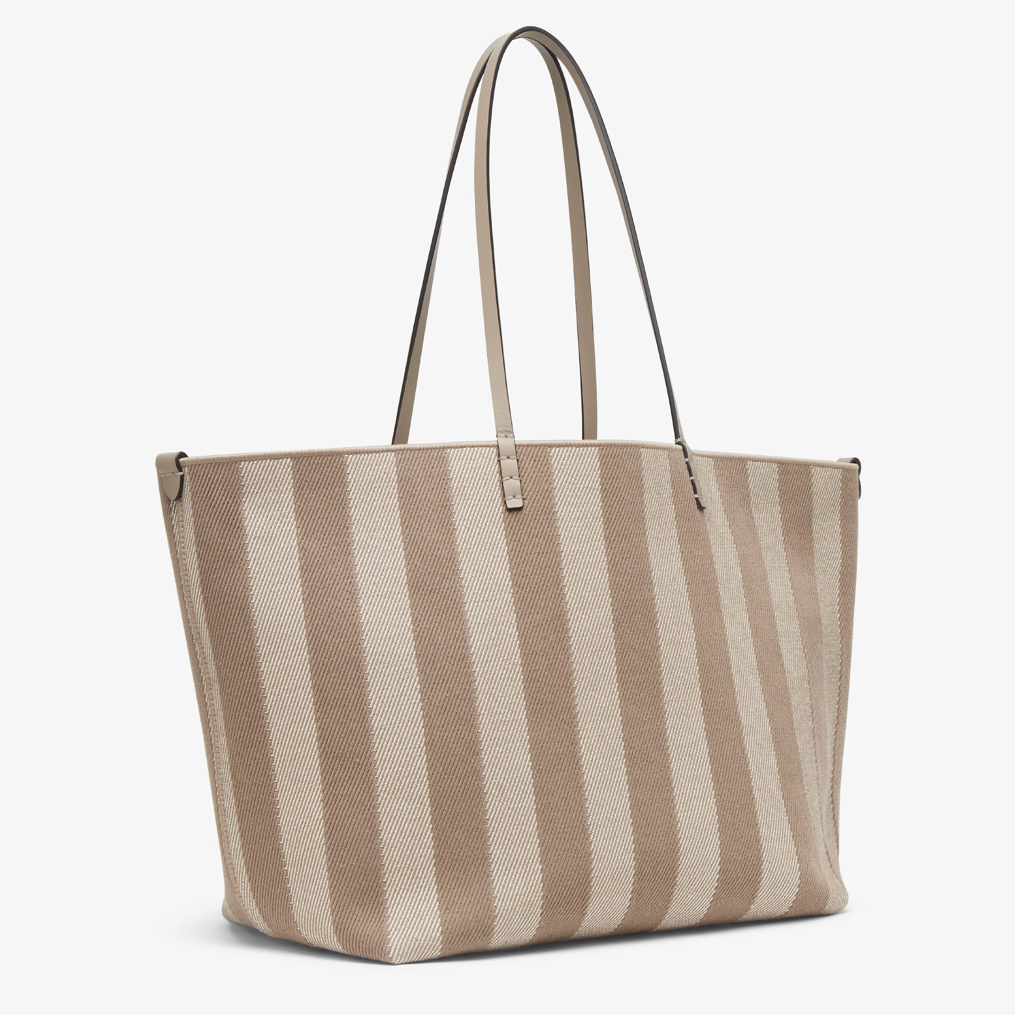 Roll Large Reversible shopper in Pequin striped and dove gray FF fabric