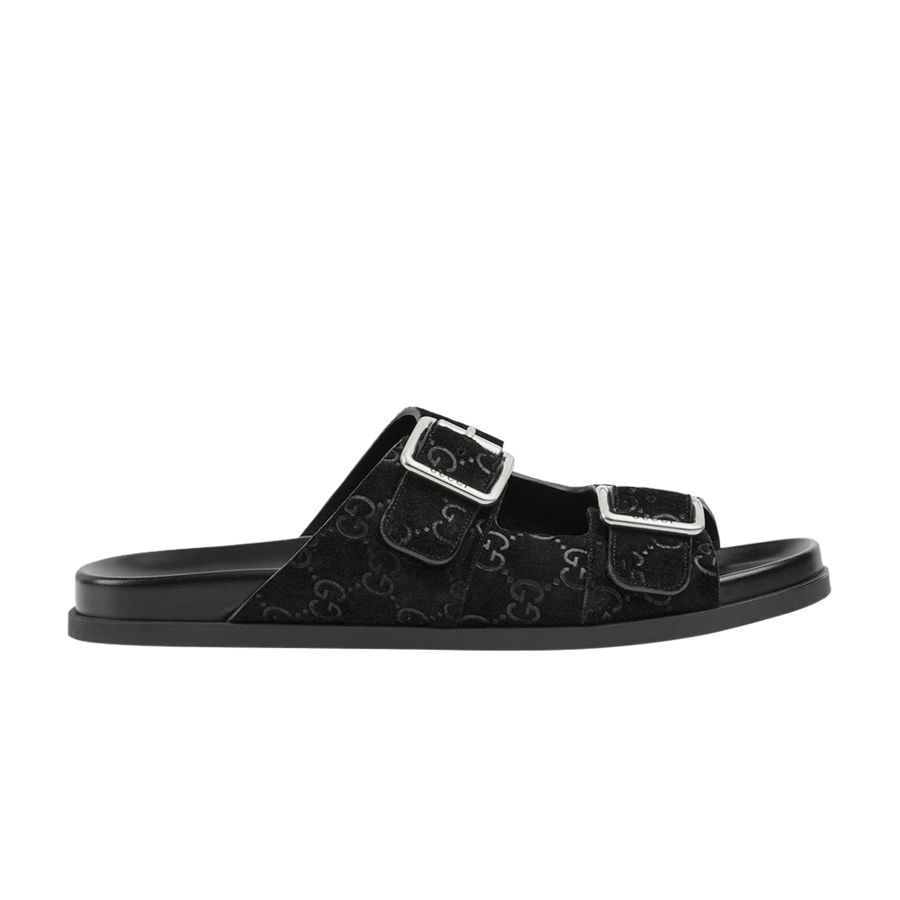 Gucci Slide Sandal 'GG Suede - Black'