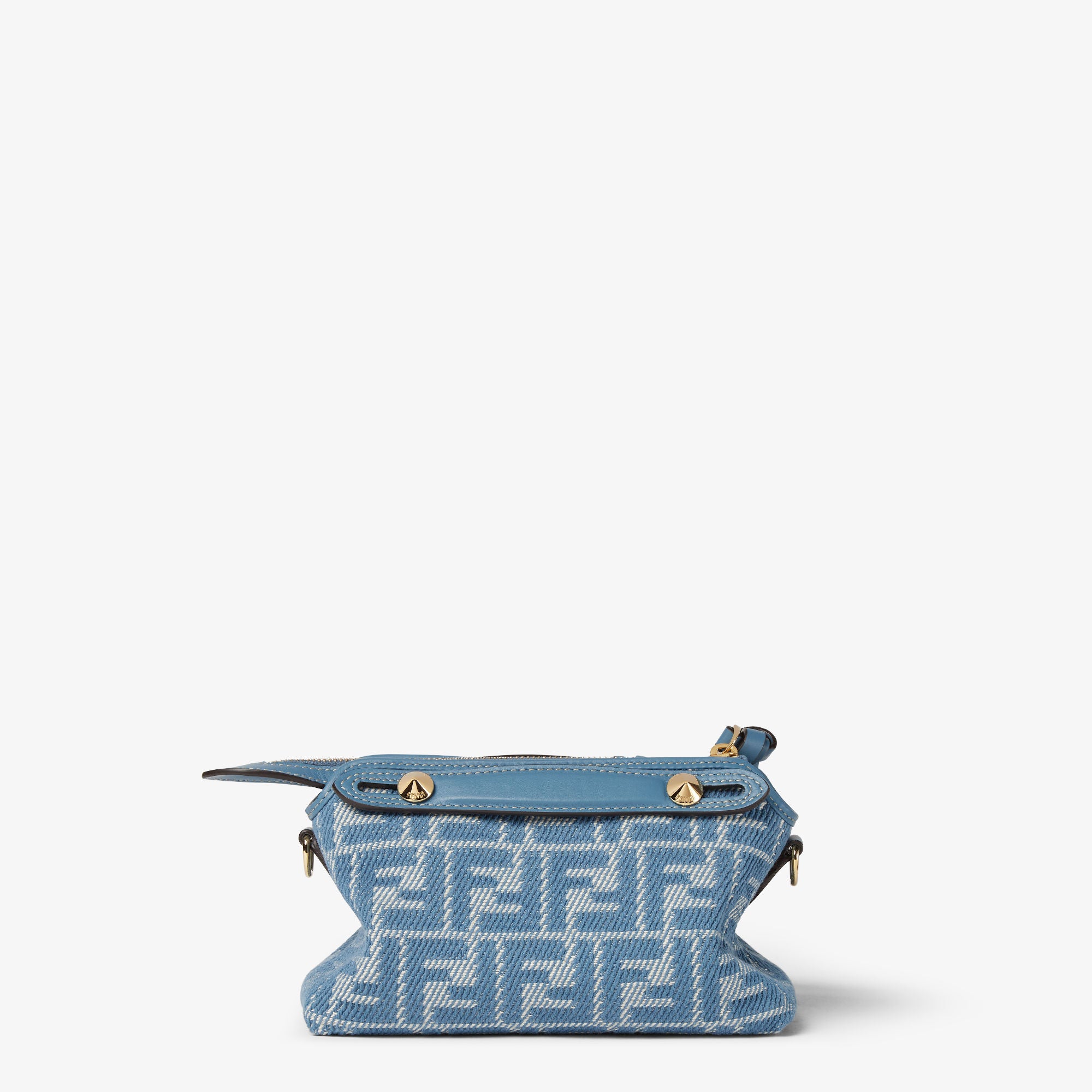 By The Way Soft Mini Blue denim-effect FF jacquard mini-bag