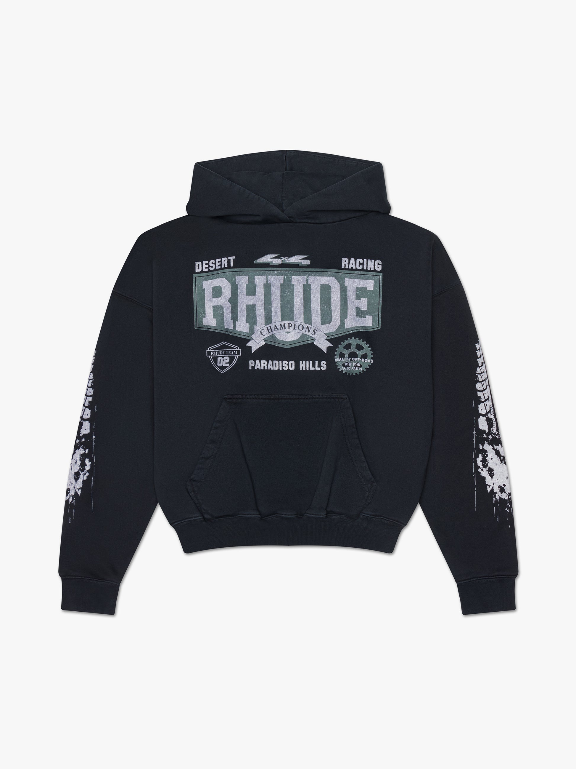 RHUDE 4X4 HOODIE - VTG BLACK
