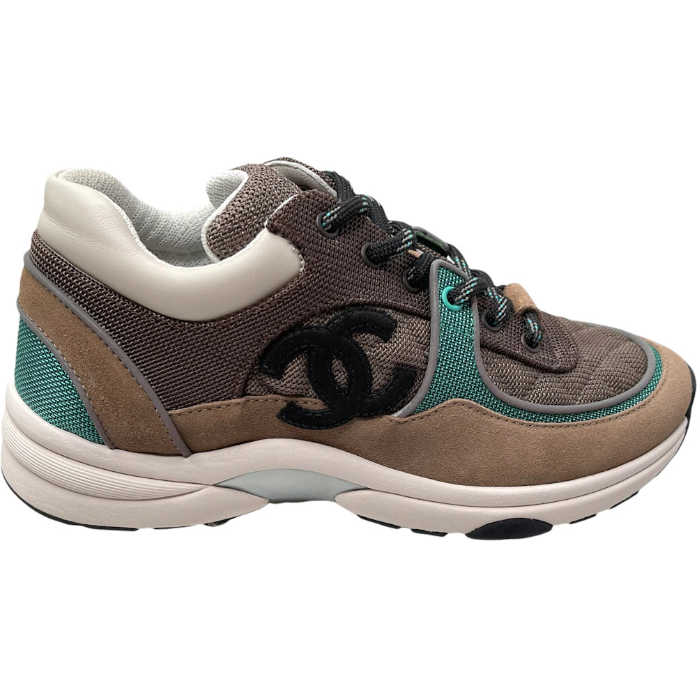 Chanel Low Top Trainer Beige Green
