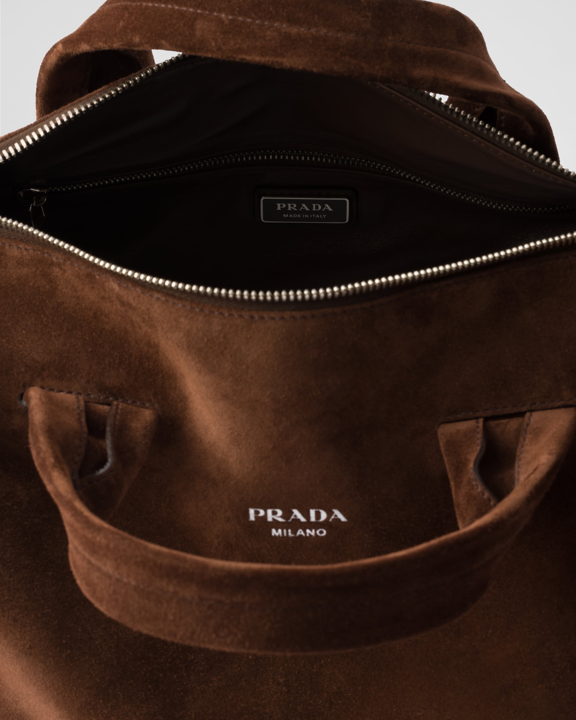 Small suede duffle bag Coffee