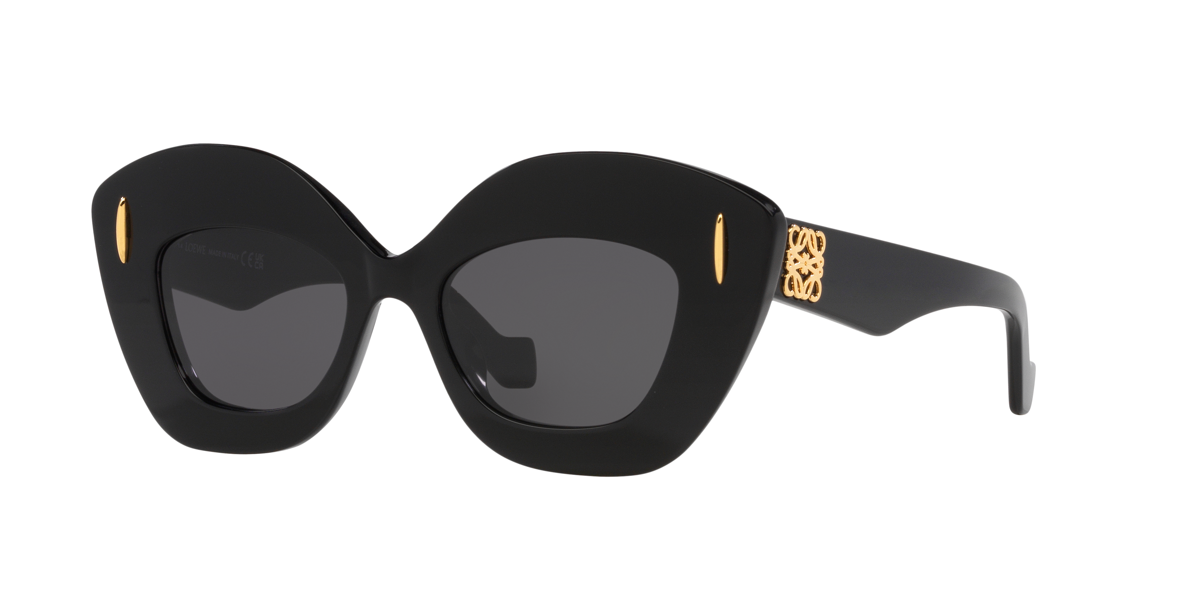 LOEWE Anagram Lw40127I Black Shiny - Women Sunglasses, Grey Lens
