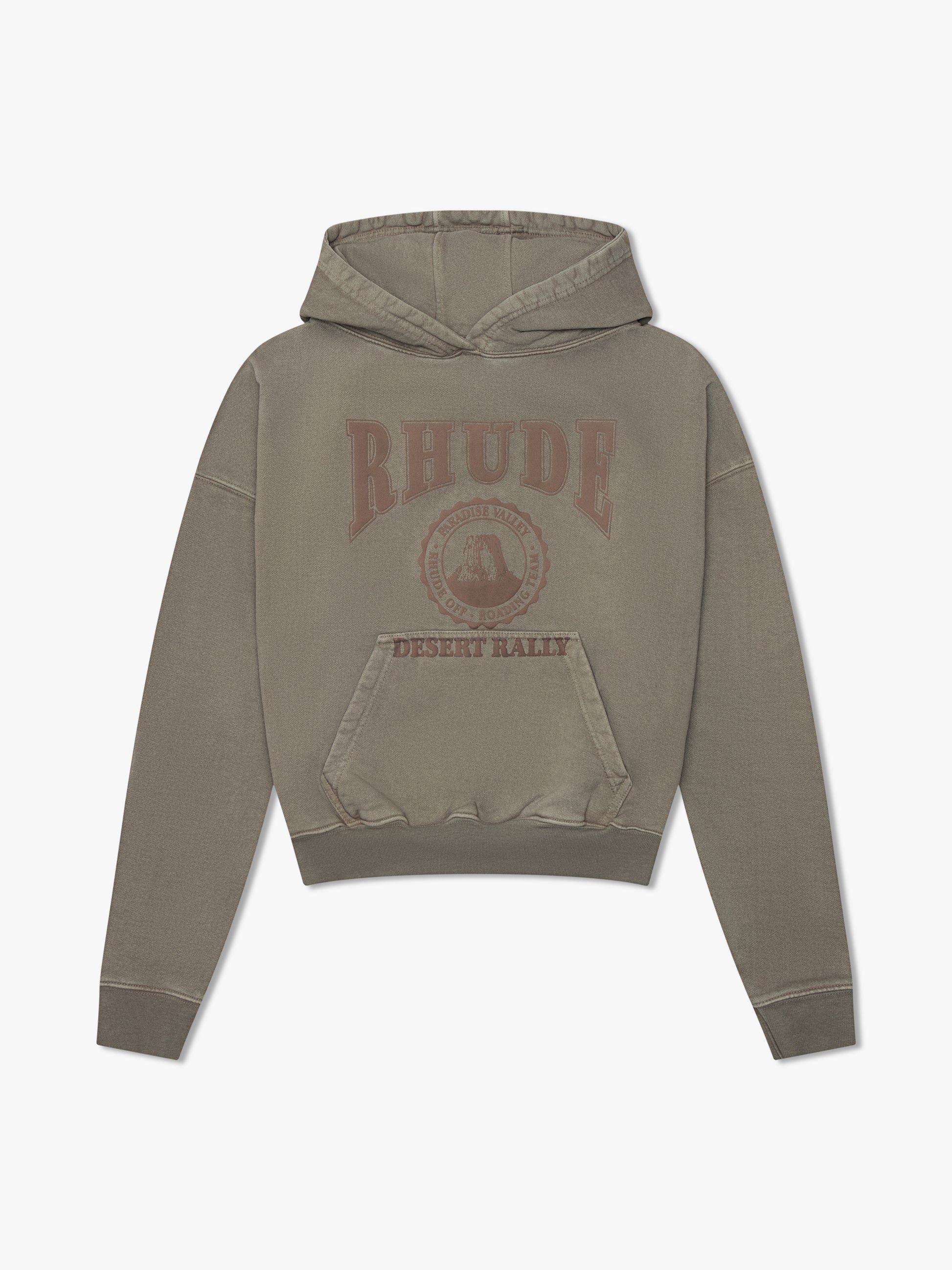 CROPPED DESERT VALLEY HOODIE - ELEPHANT