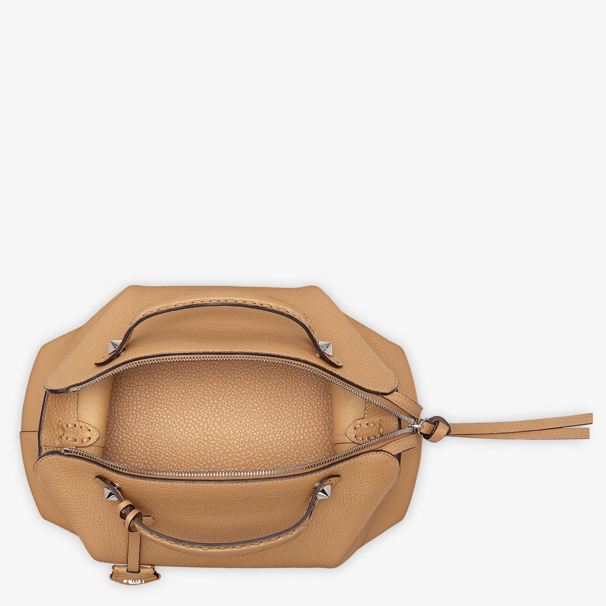 By The Way Selleria Large Cappuccino-colored Selleria bag with 200 hand-sewn stitches