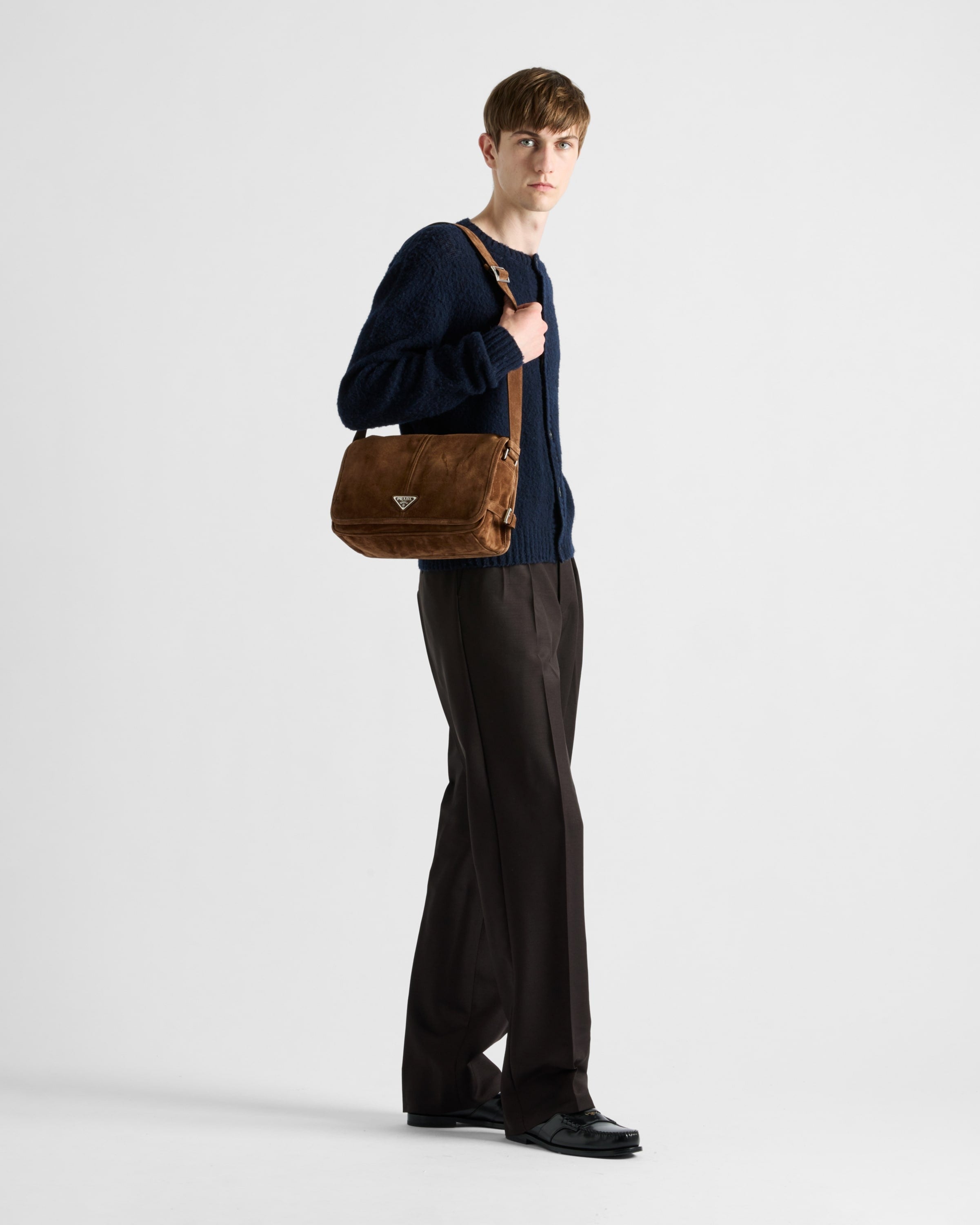 Suede shoulder bag Cocoa Brown