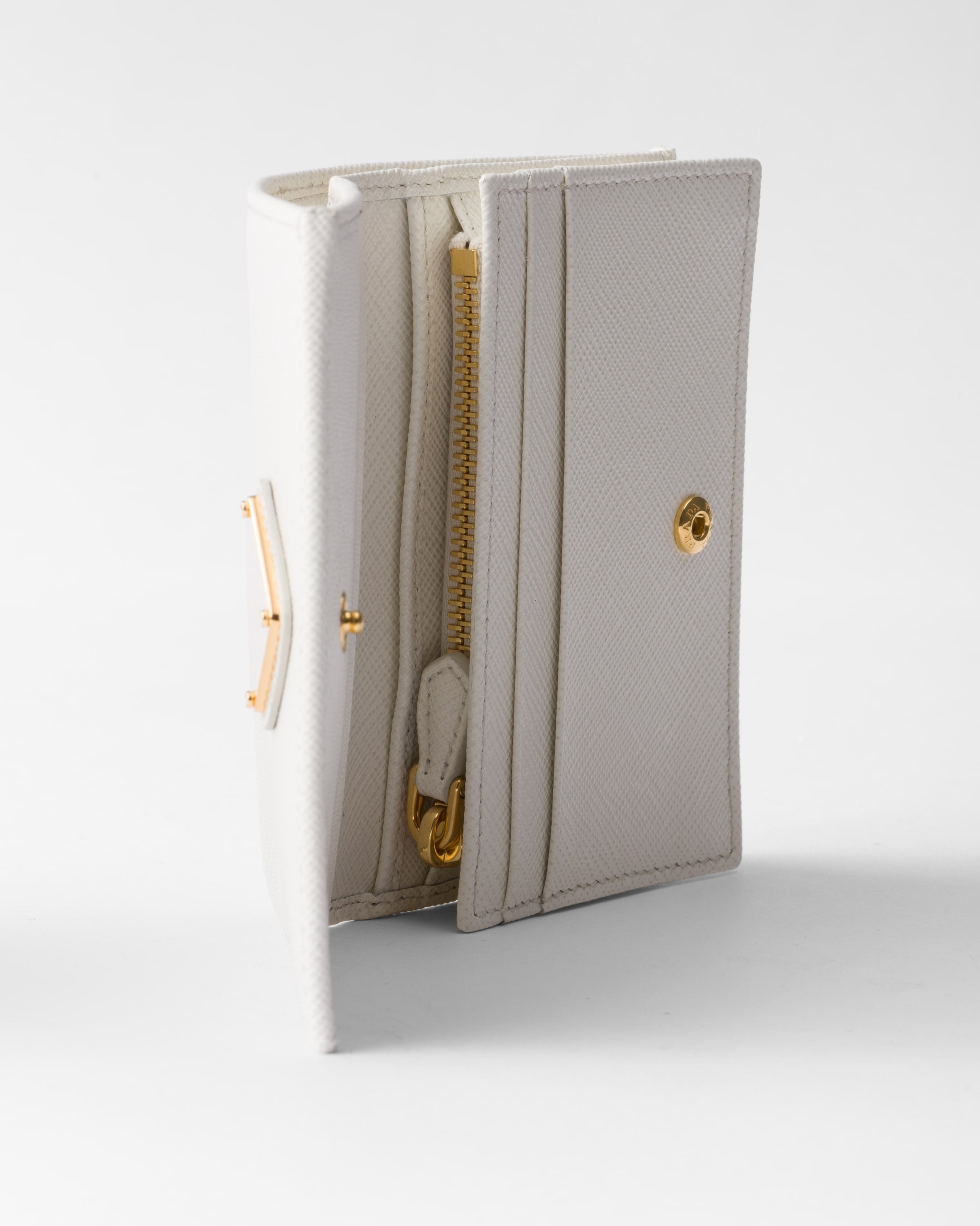 Small Saffiano Leather Wallet White