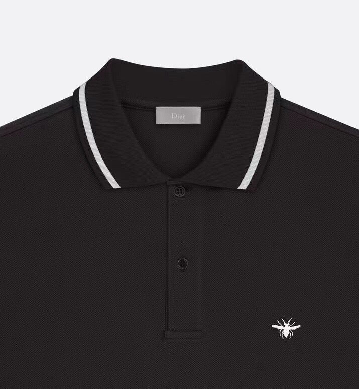 Bee Embroidered Polo Black