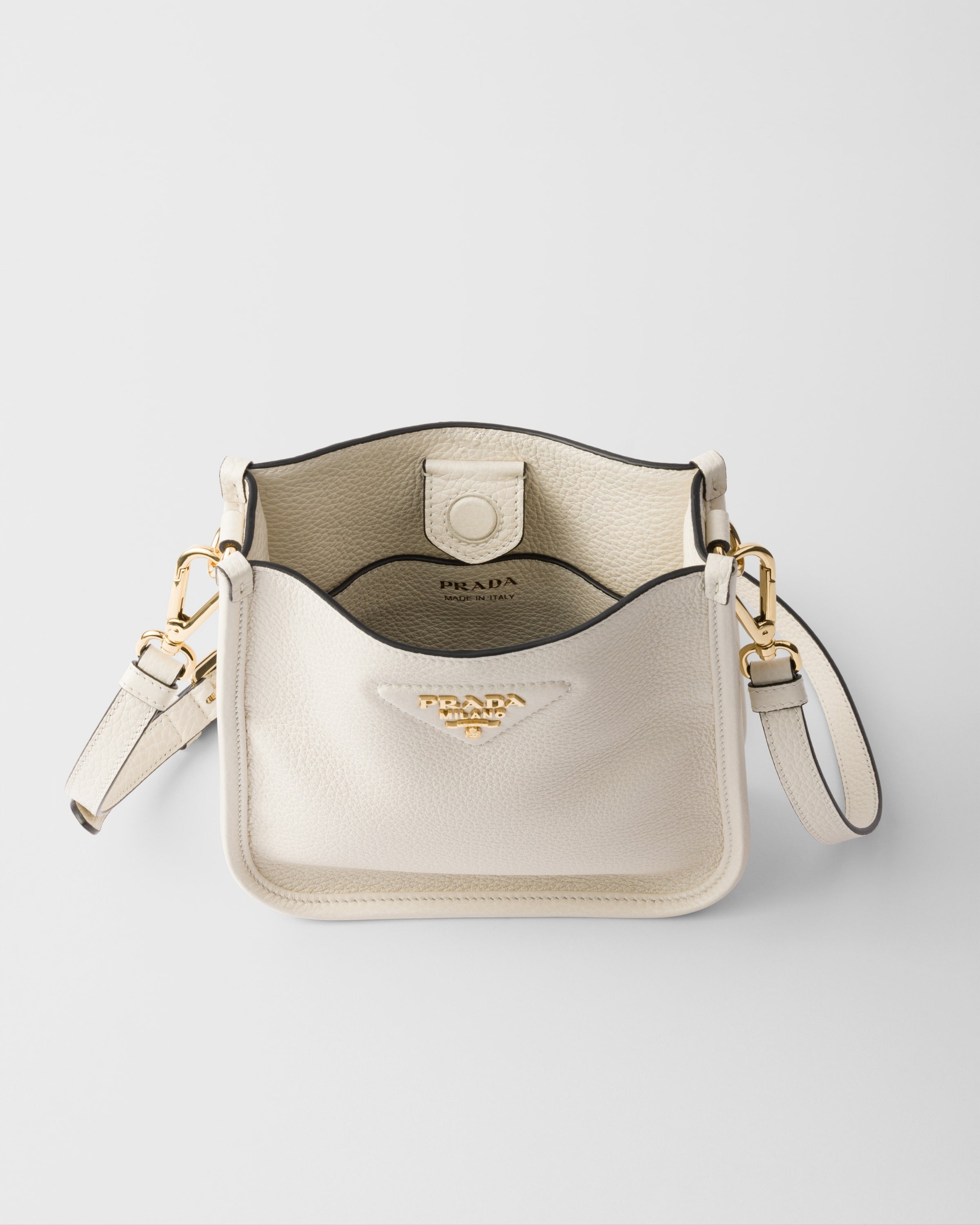 Leather mini shoulder bag White