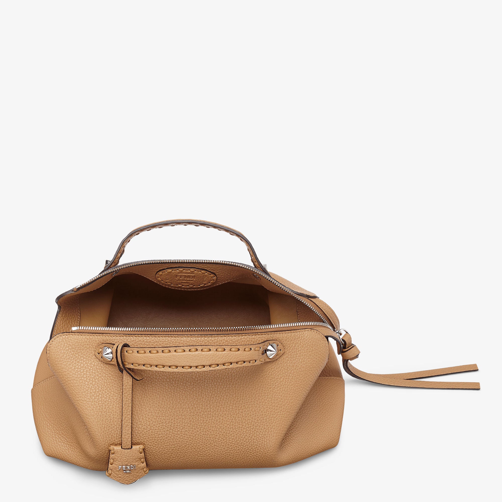 By The Way Selleria Large Cappuccino-colored Selleria bag with 200 hand-sewn stitches