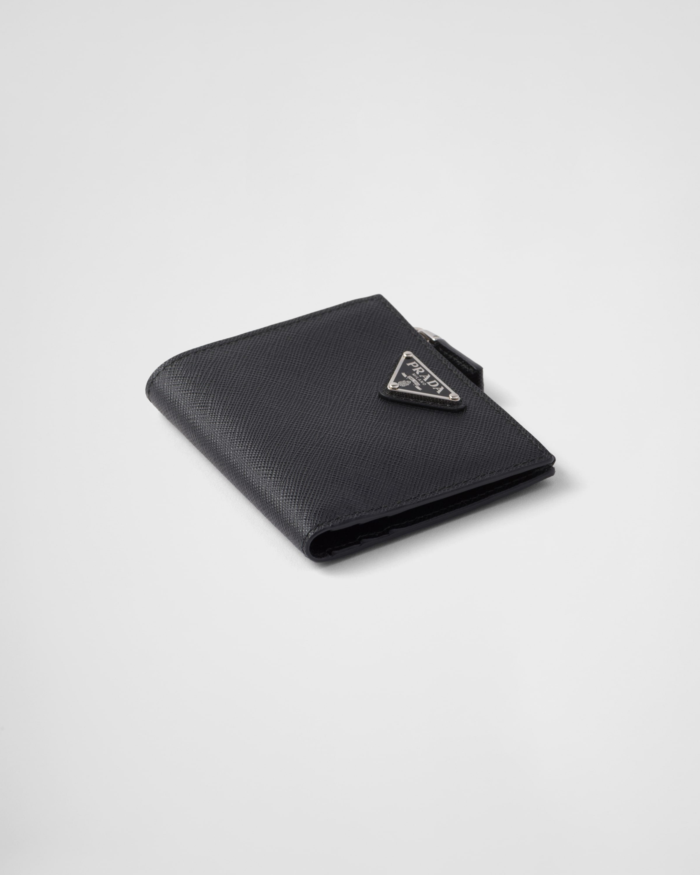Small Saffiano leather wallet Black