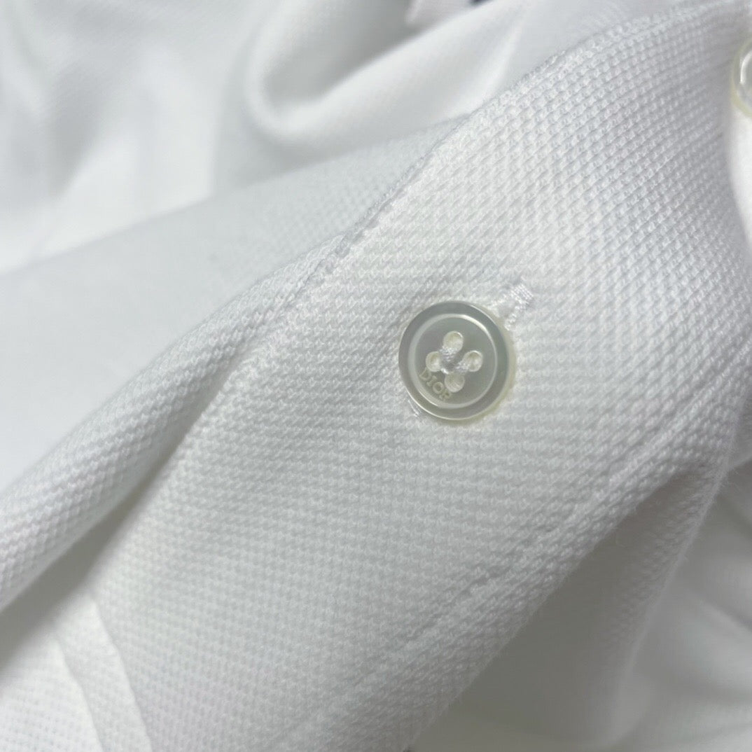 Bee Embroidered Polo White