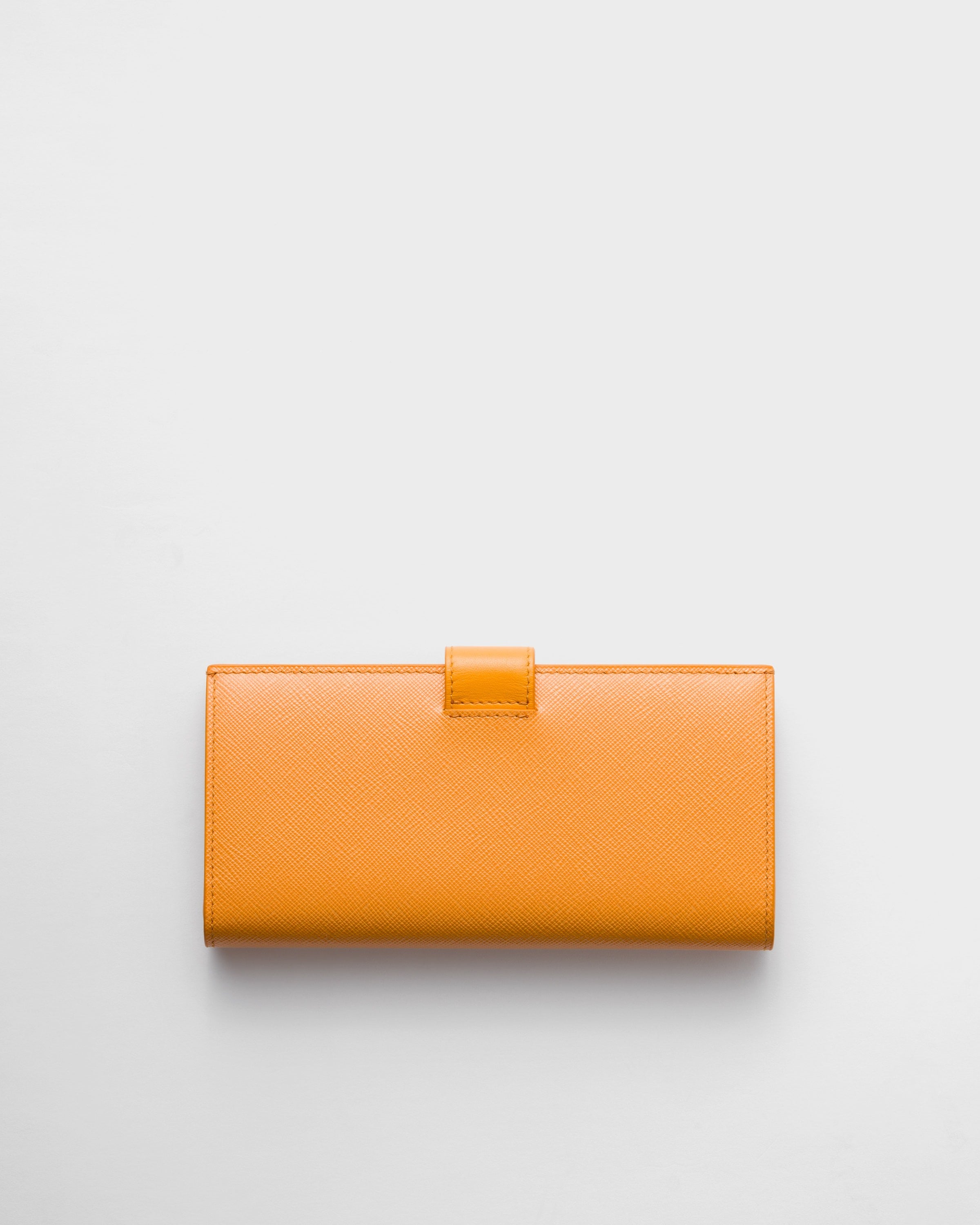 Large Saffiano and smooth leather wallet Amber