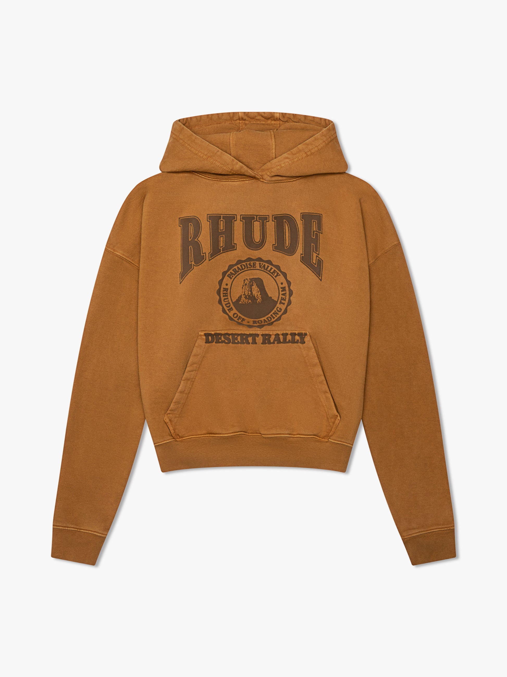 CROPPED DESERT VALLEY HOODIE - CAMEL