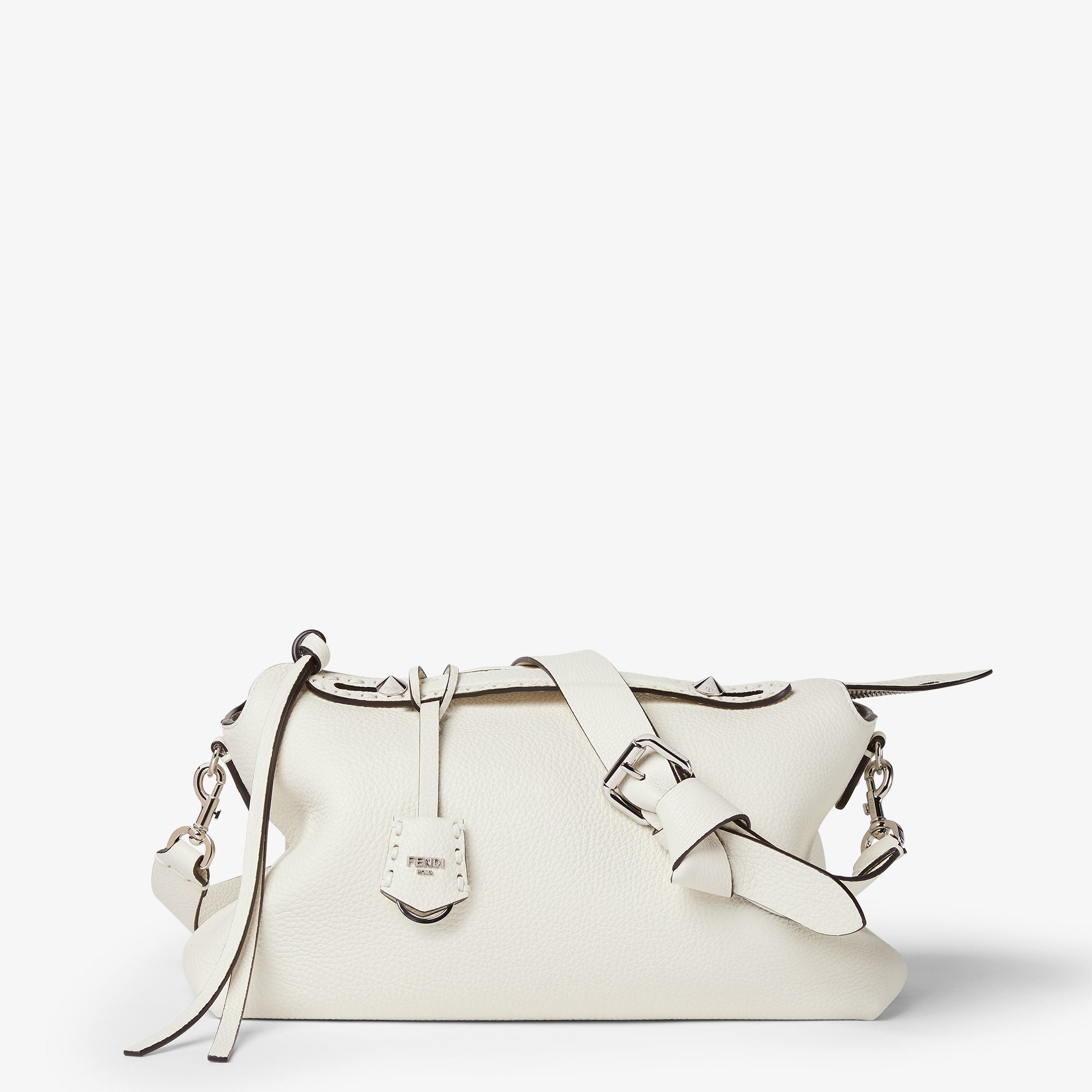 By The Way Selleria Large White Selleria bag with 200 hand-sewn topstitches