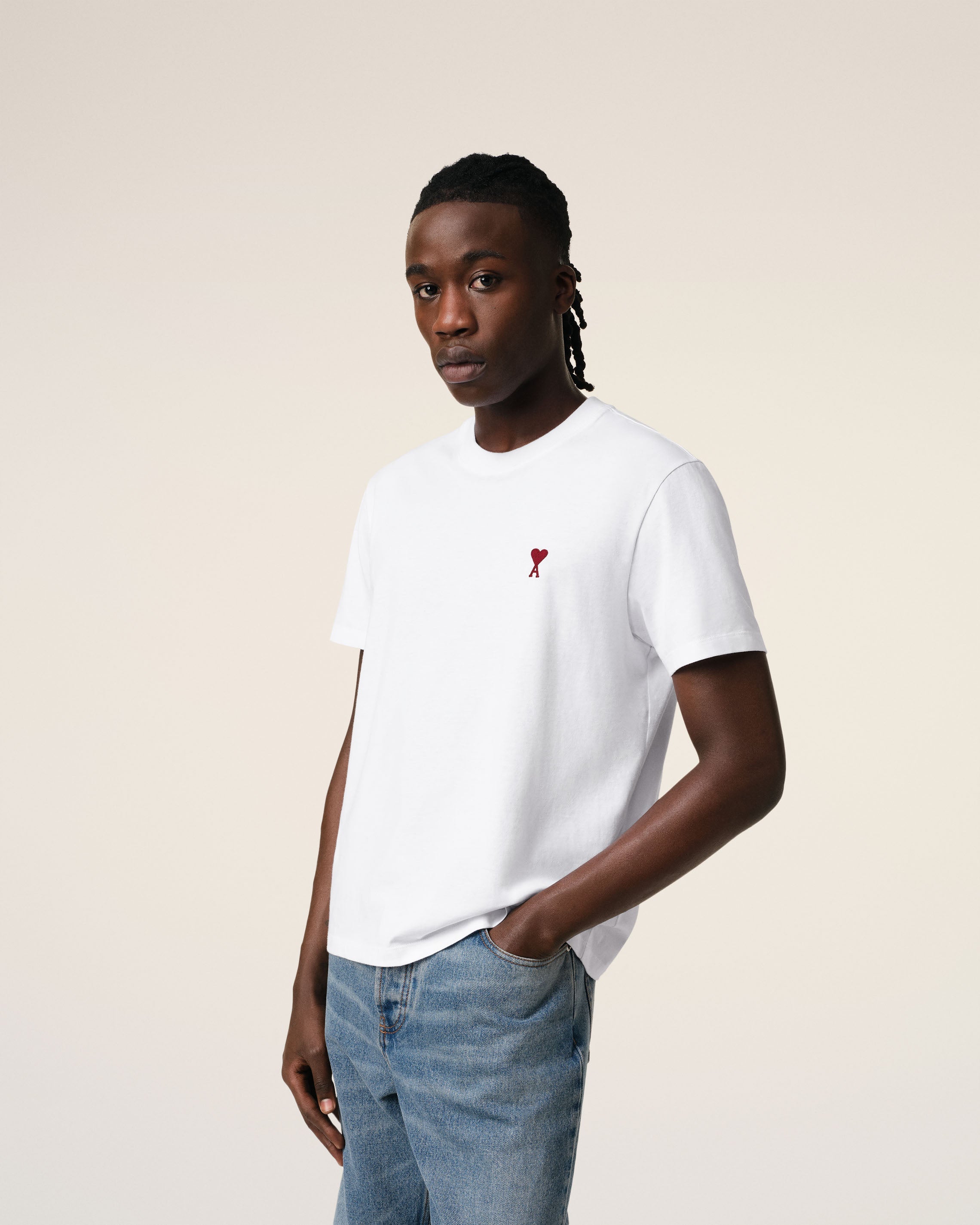 WHITE COTTON AMI DE COEUR T-SHIRT WHITE
