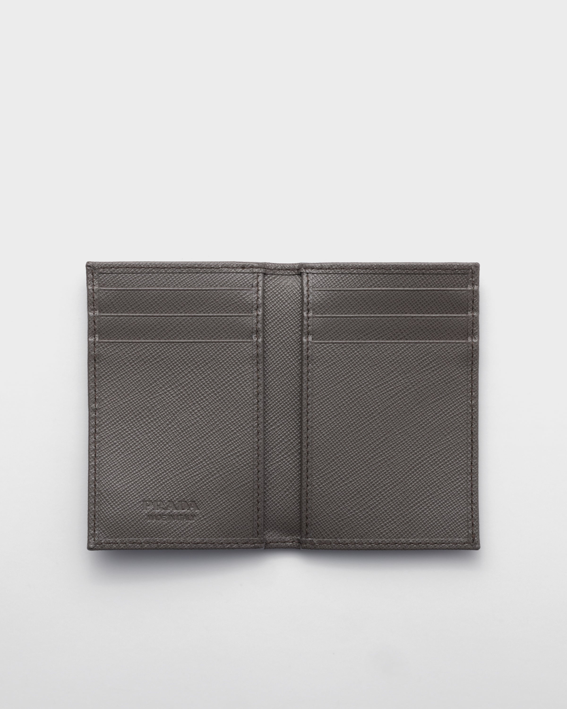 Saffiano Leather Card Holder Smoky Gray