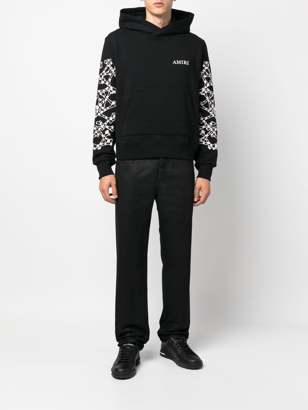 Bones motif logo hoodie