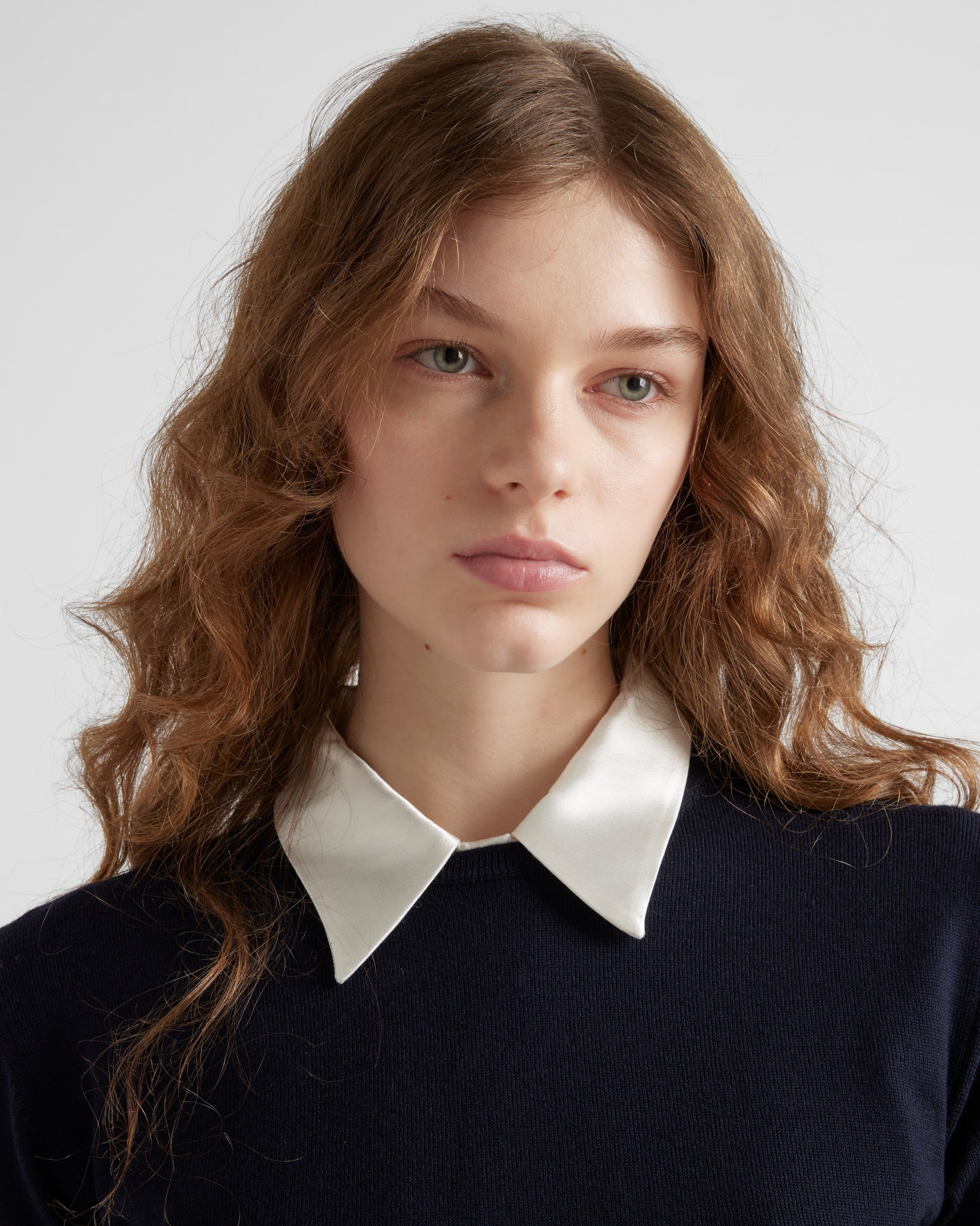 Wool crew-neck sweater Navy