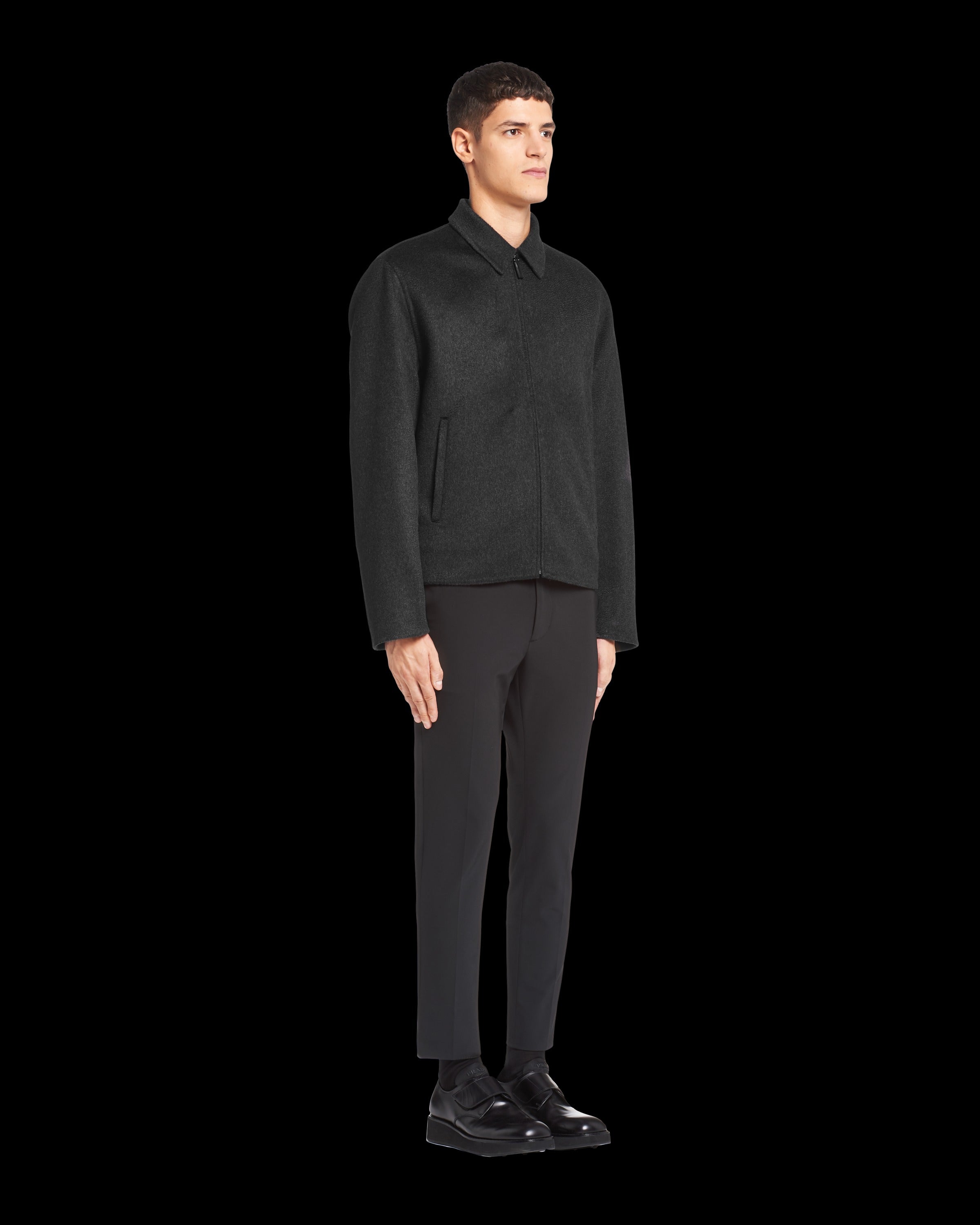 Cashmere blouson jacket Black