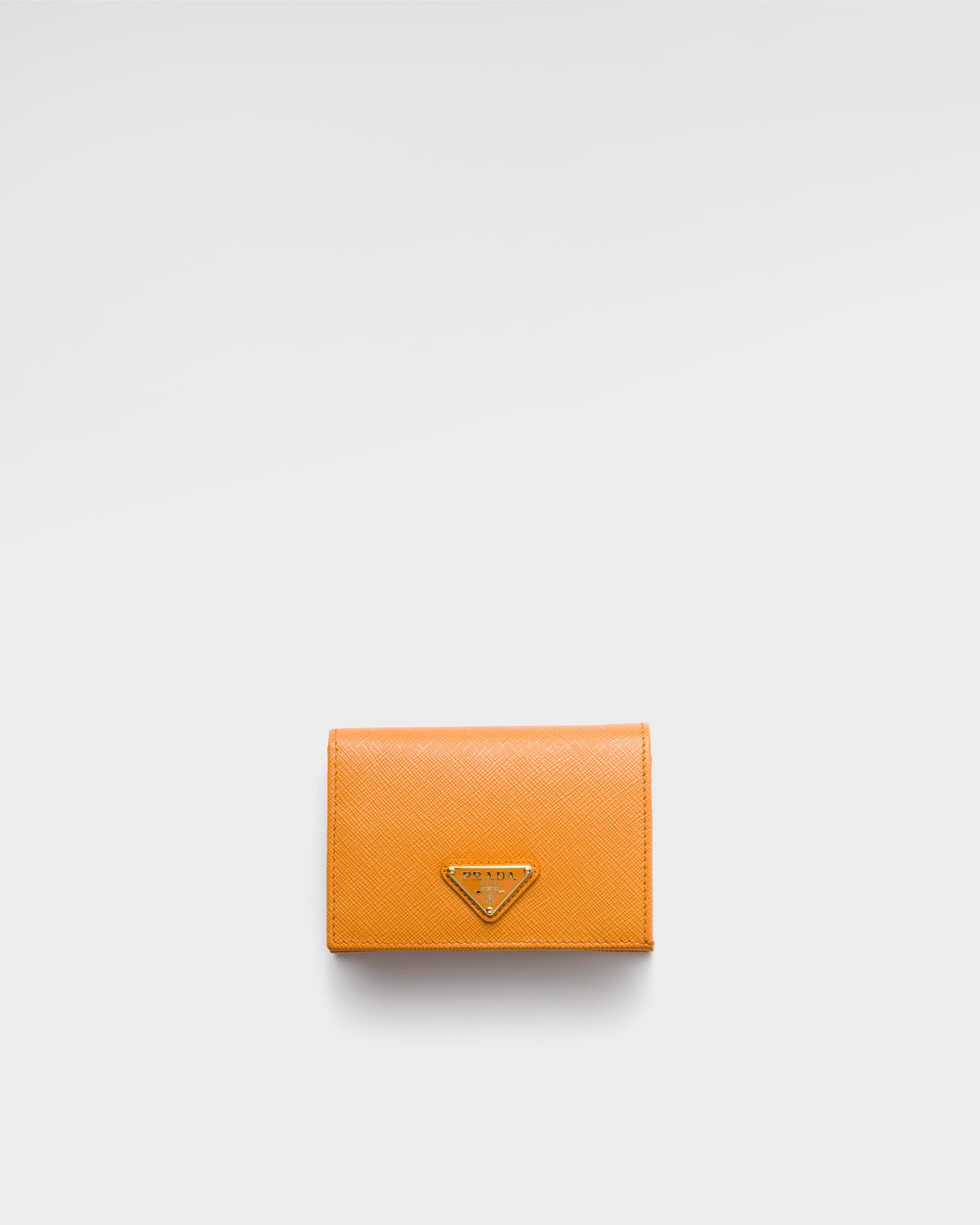 Small Saffiano Leather Wallet Amber