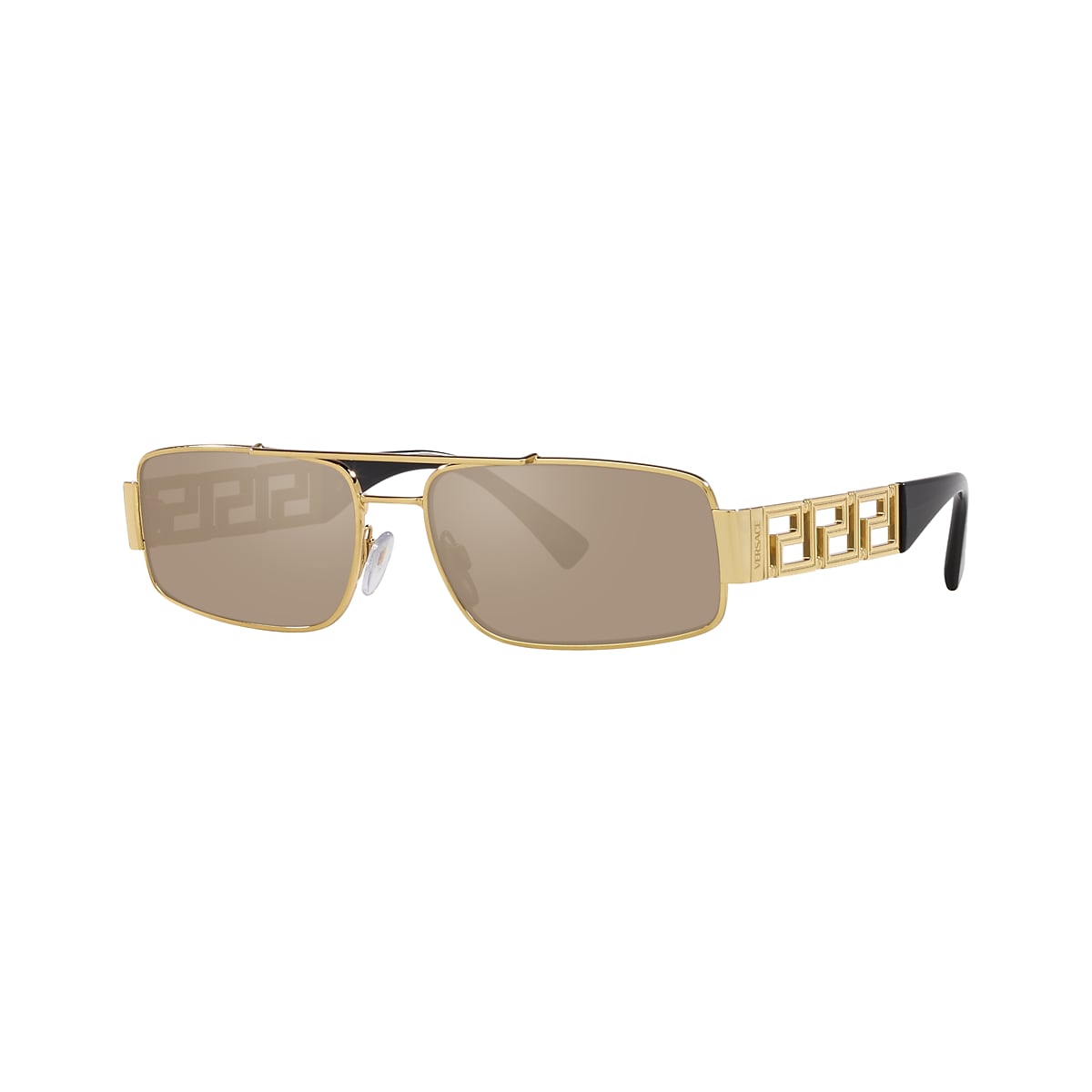 VERSACE VE2257 Gold - Men Luxury Sunglasses, Light Brown Mirror Dark Gold Lens