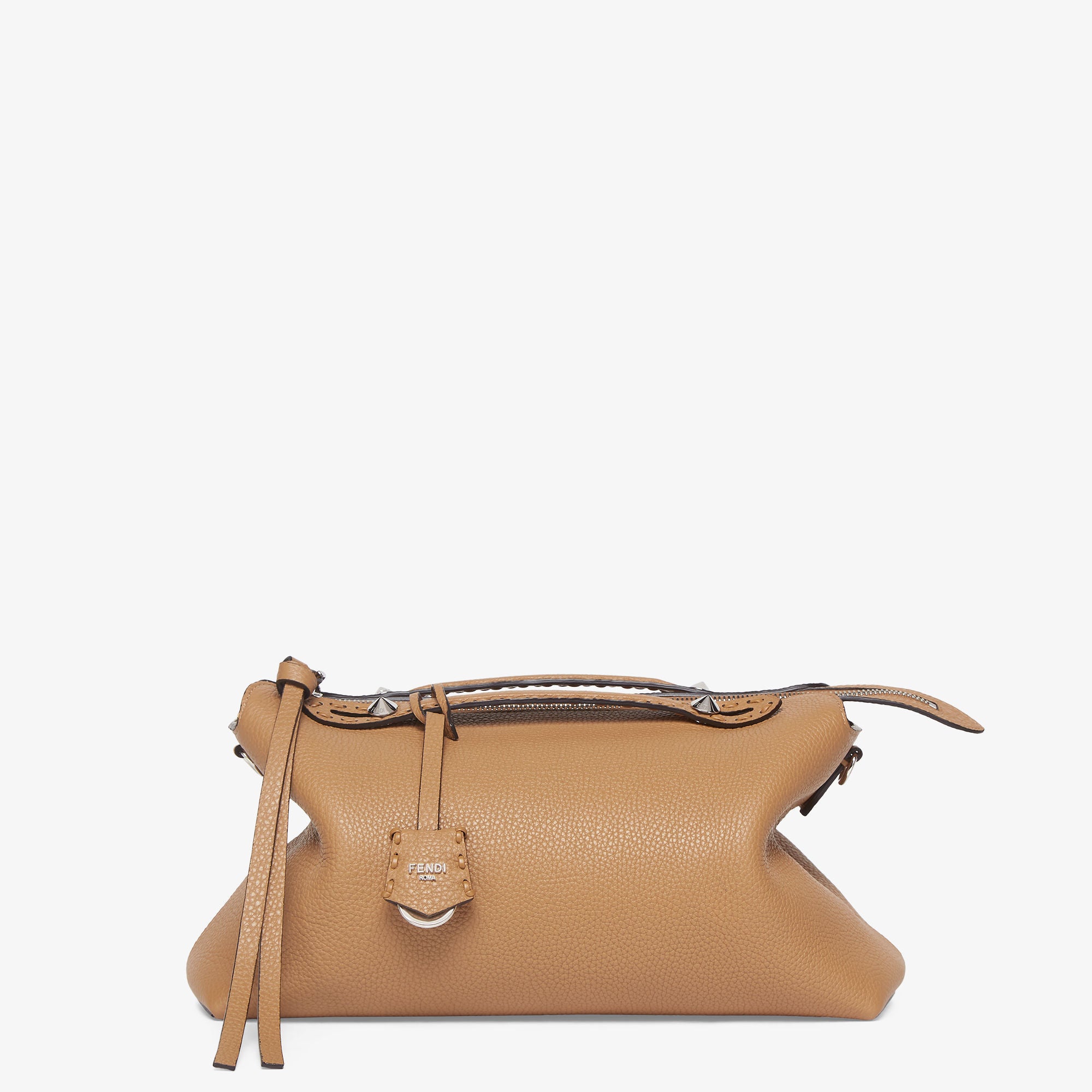By The Way Selleria Large Cappuccino-colored Selleria bag with 200 hand-sewn stitches