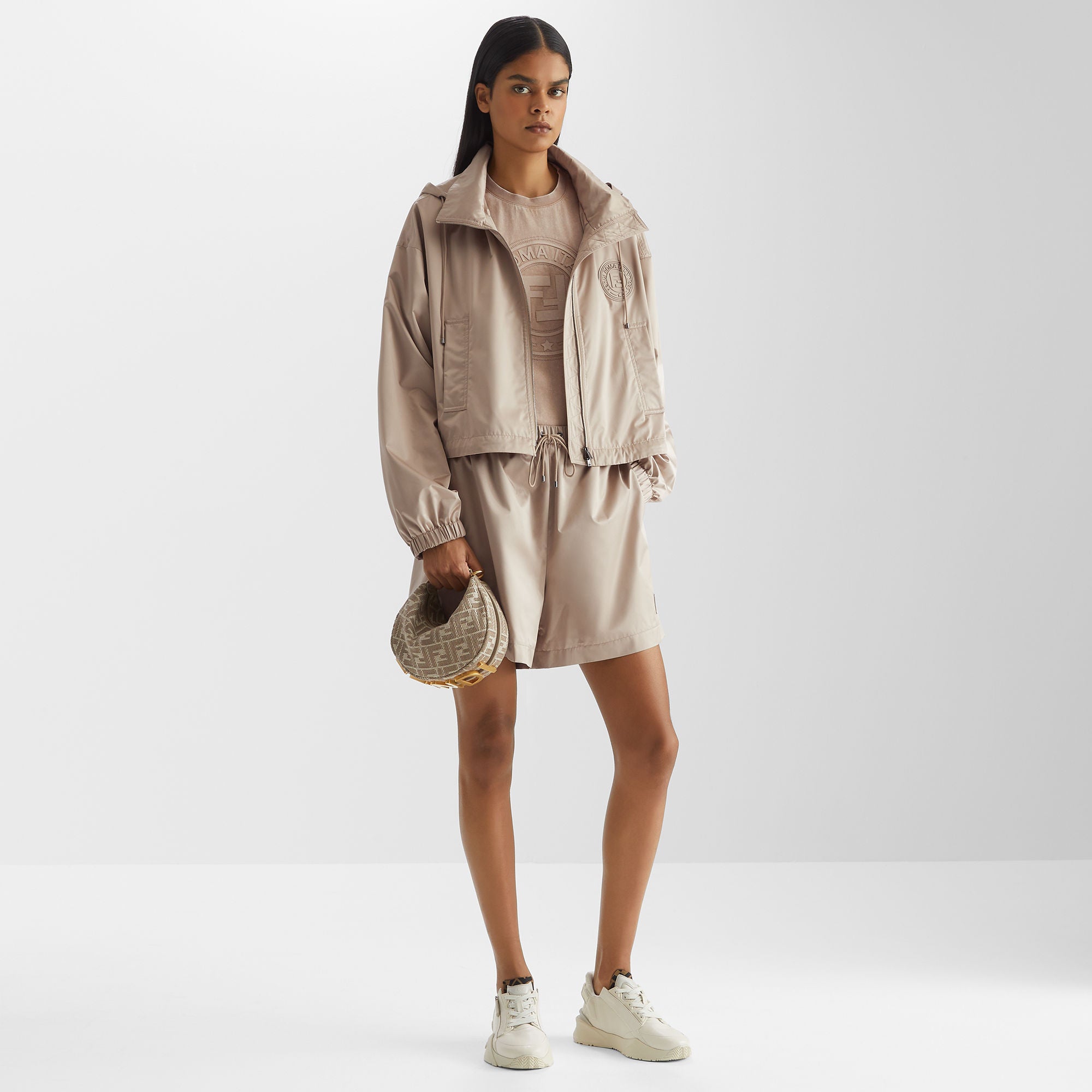 Fendigraphy Mini Dove gray denim-effect FF jacquard mini-bag