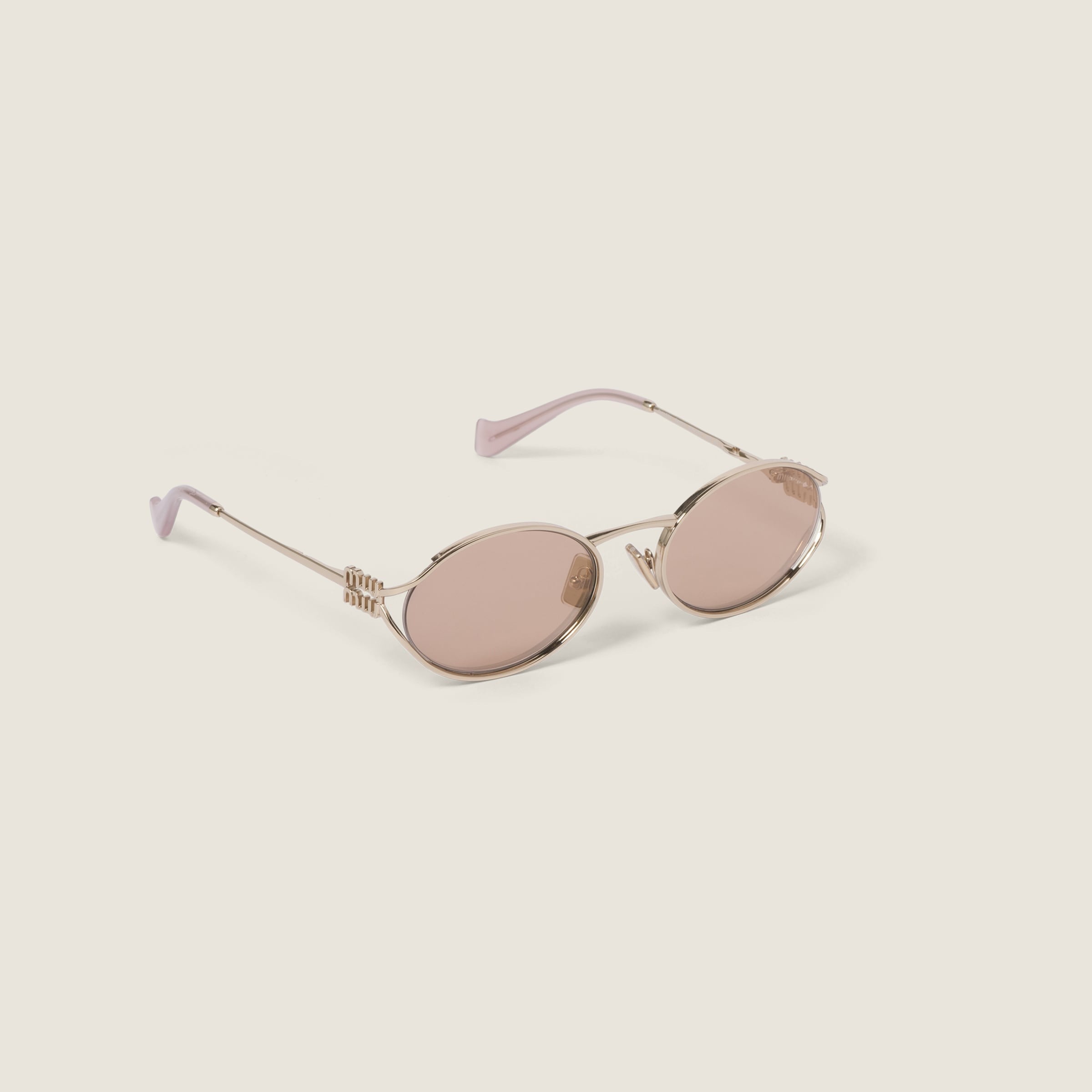 Miu Miu Logo sunglasses Rose gold lenses