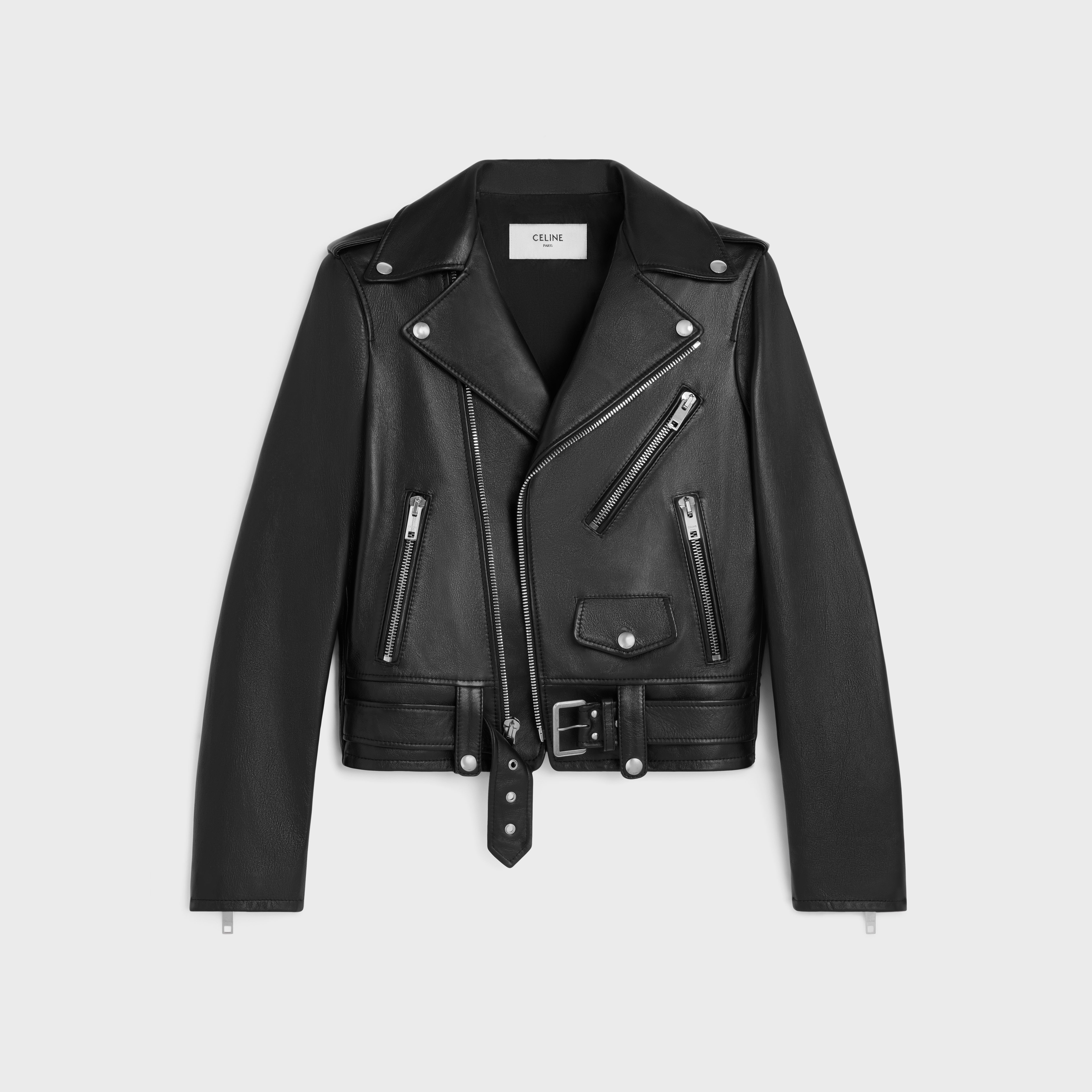 CLASSIC BIKER JACKET IN SOFT LAMBSKIN - BLACK