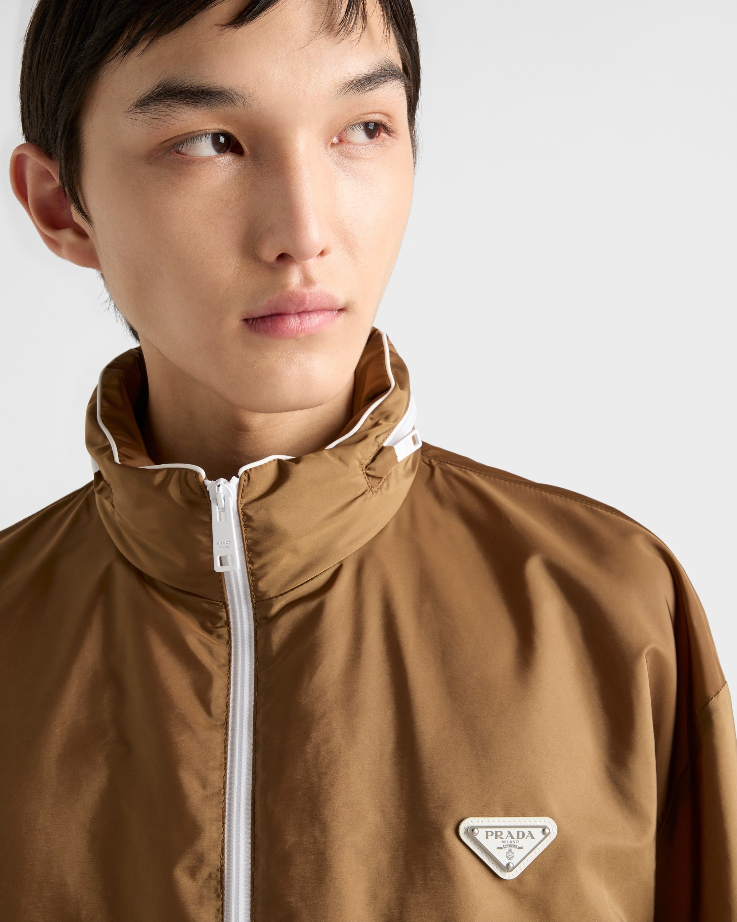 Re-Nylon jacket Cinnamon/White