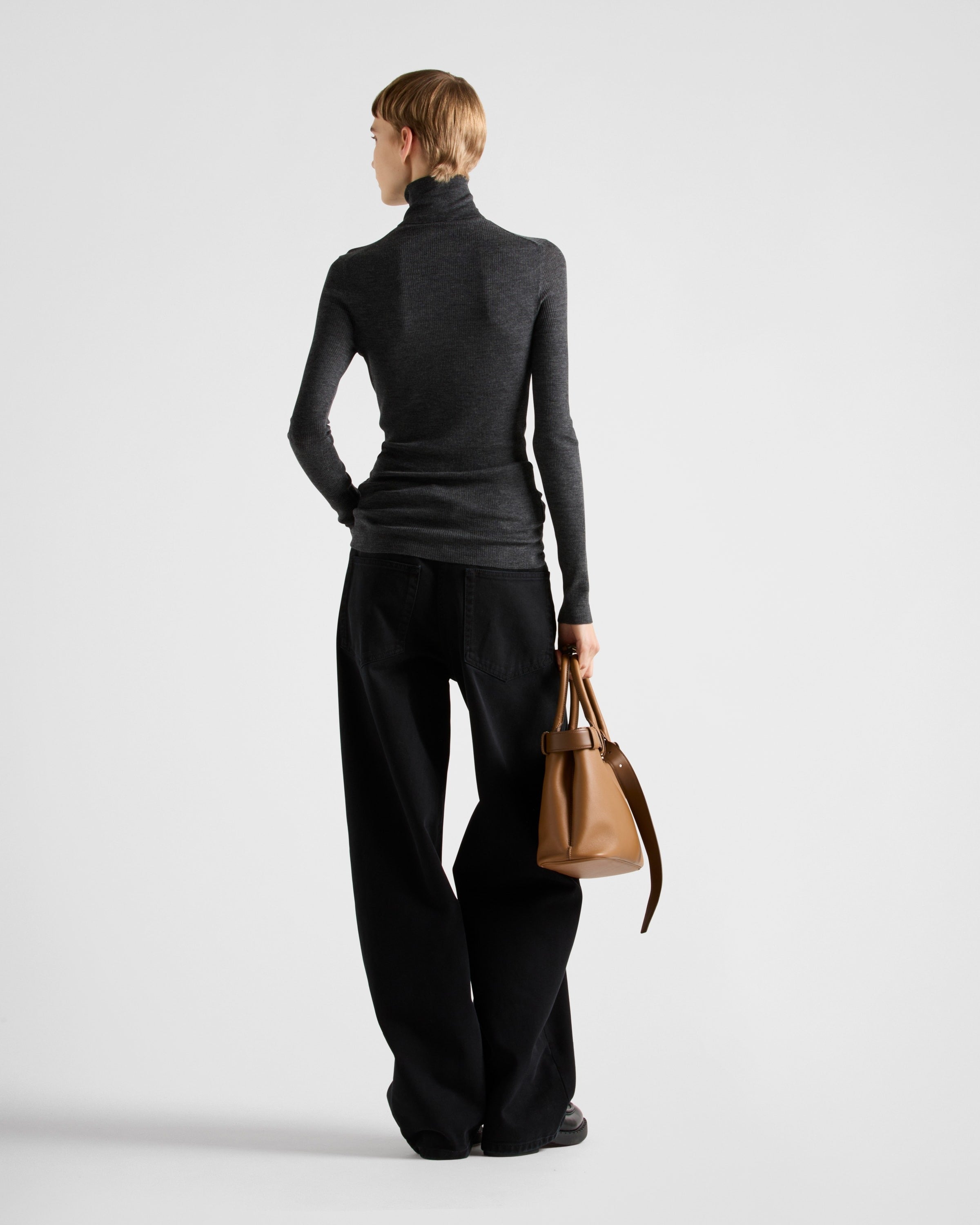Superfine wool turtleneck sweater Anthracite Gray