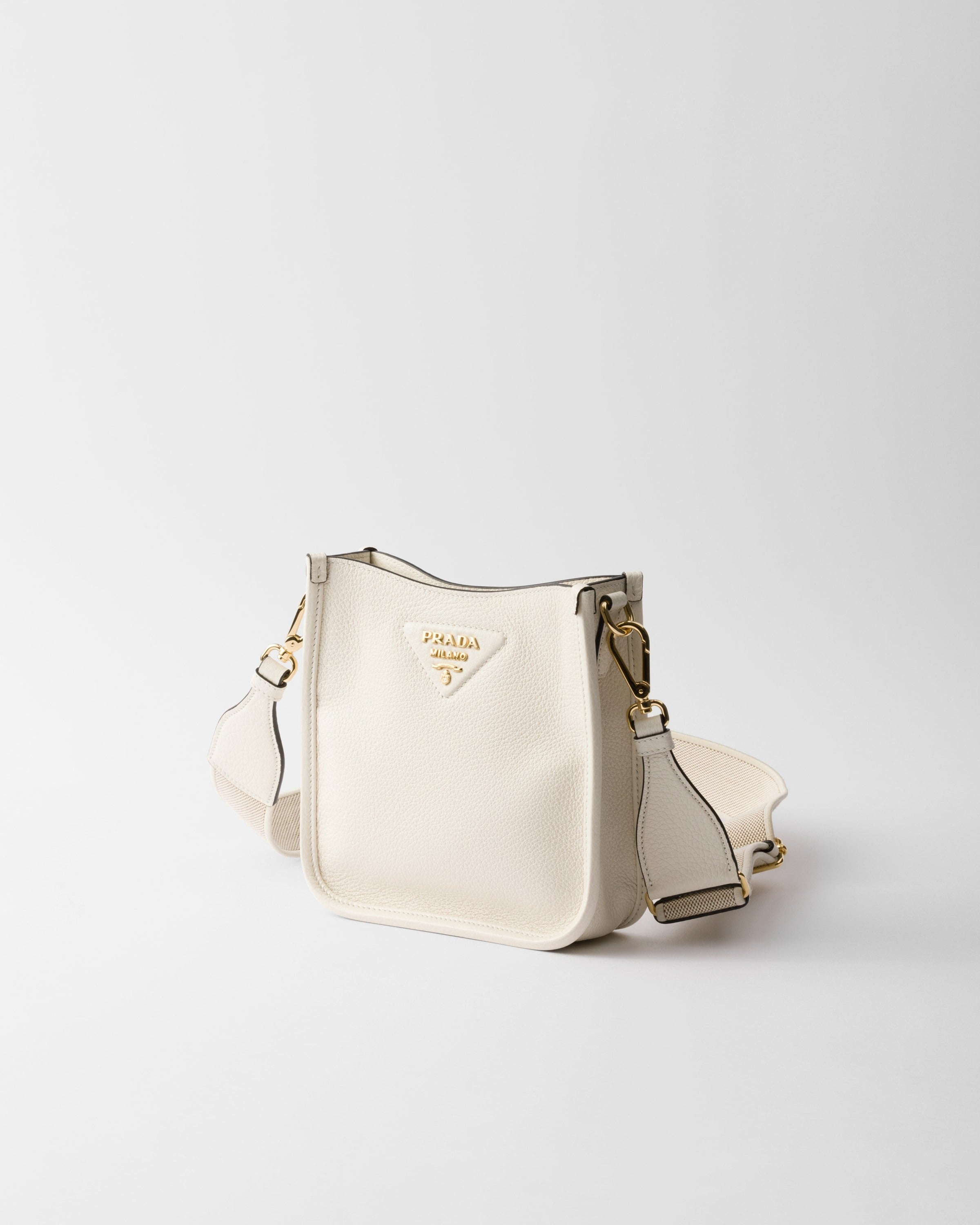 Leather mini shoulder bag White