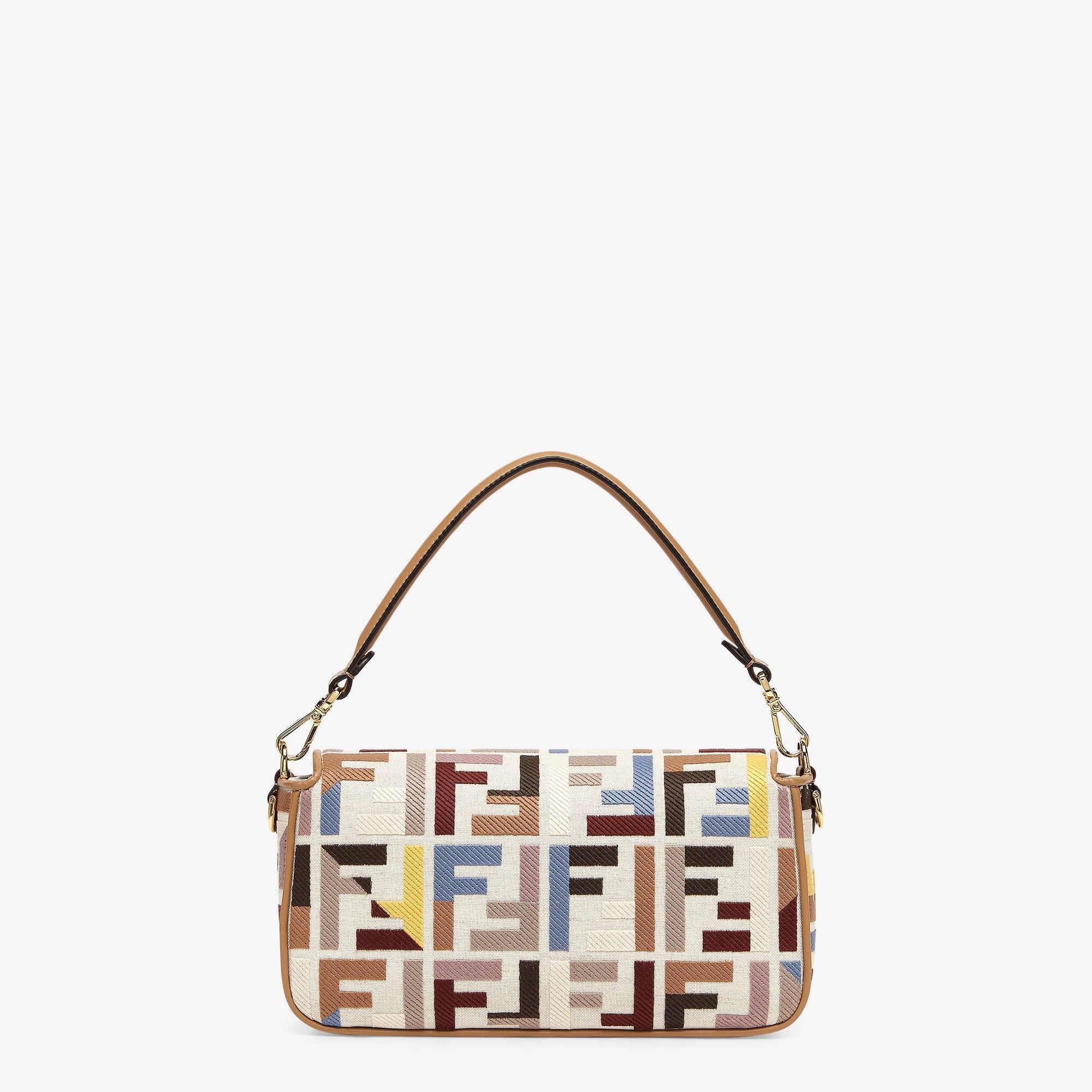 Baguette Multicolor canvas bag with FF embroidery