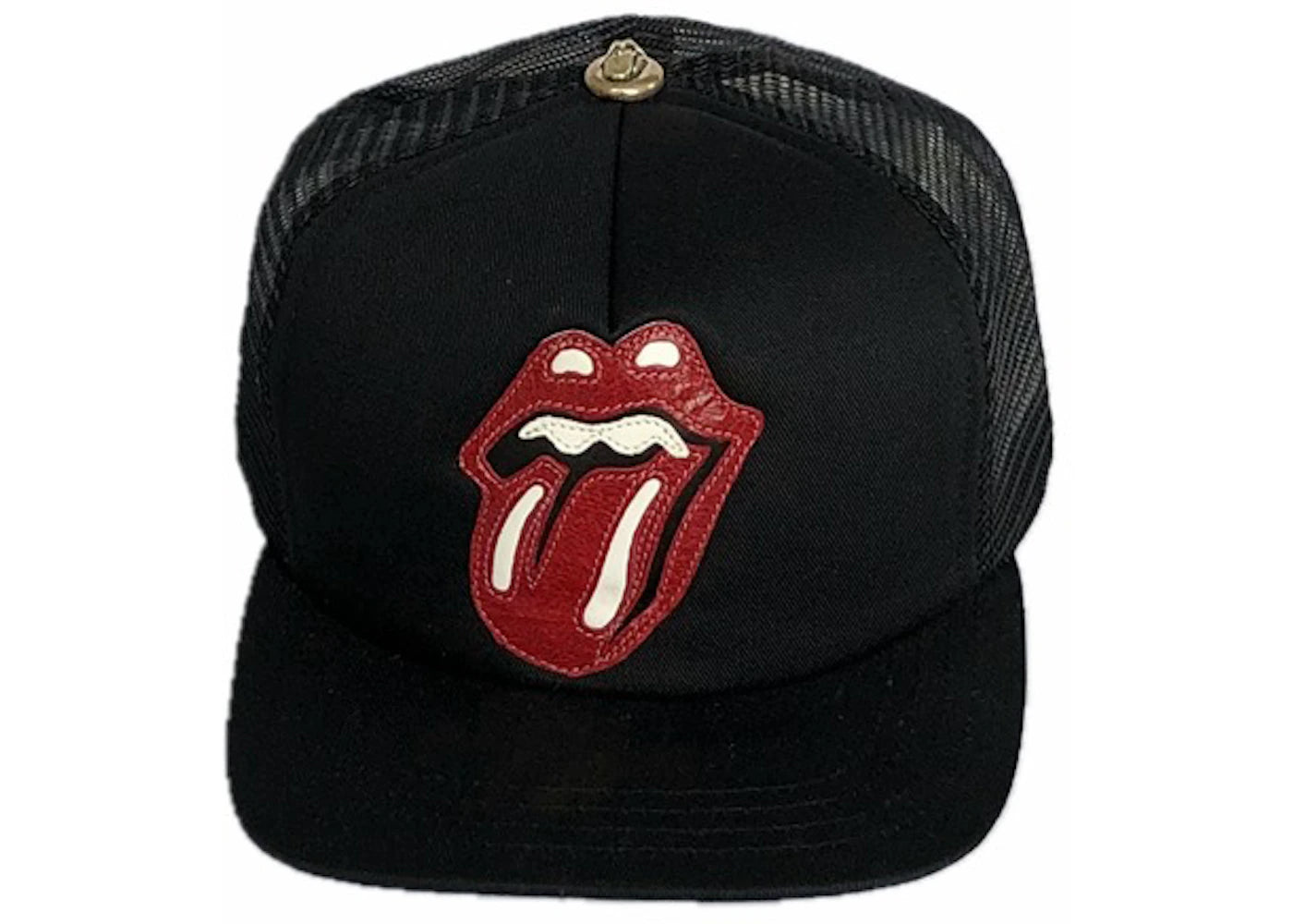 Chrome Hearts x Rolling Stones Leather Patch Trucker Hat Black