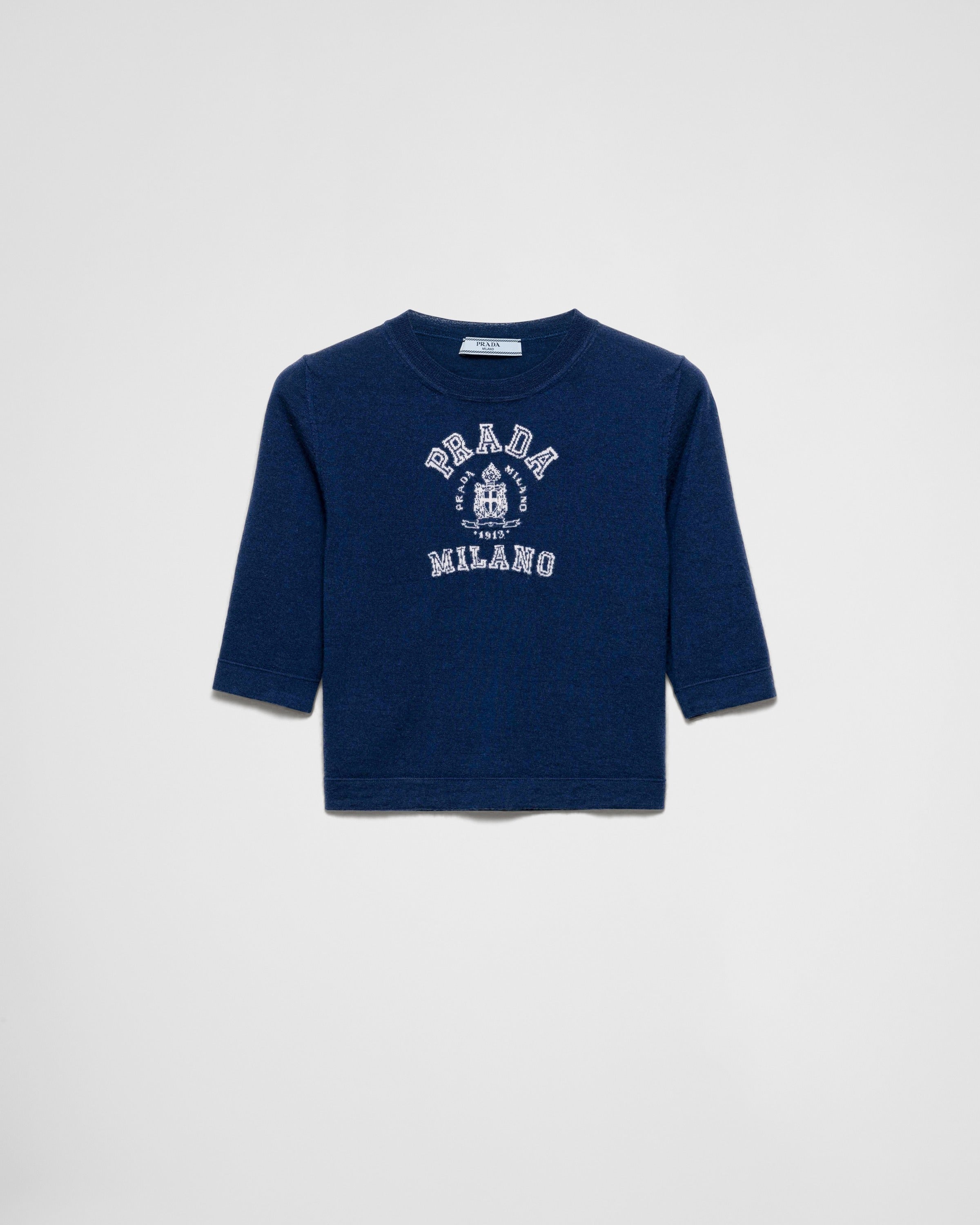 Cashmere intarsia sweater Navy