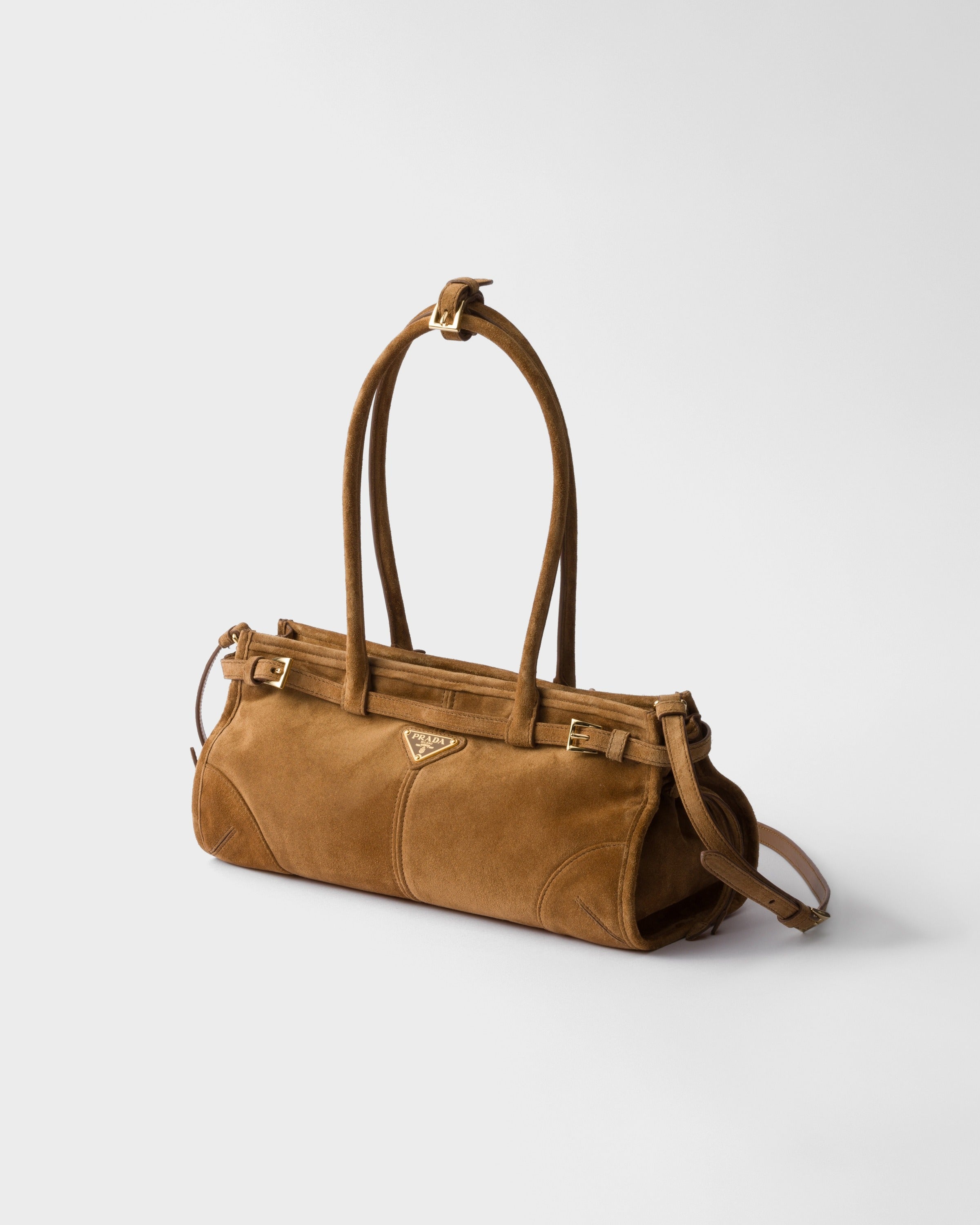 Prada Bonnie medium suede handbag Cinnamon
