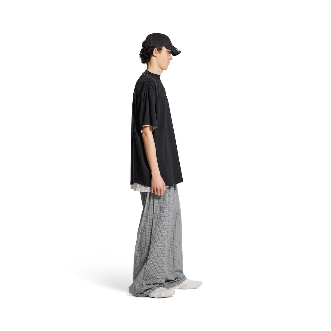Men's Balenciaga Back Double T-shirt in Black Faded