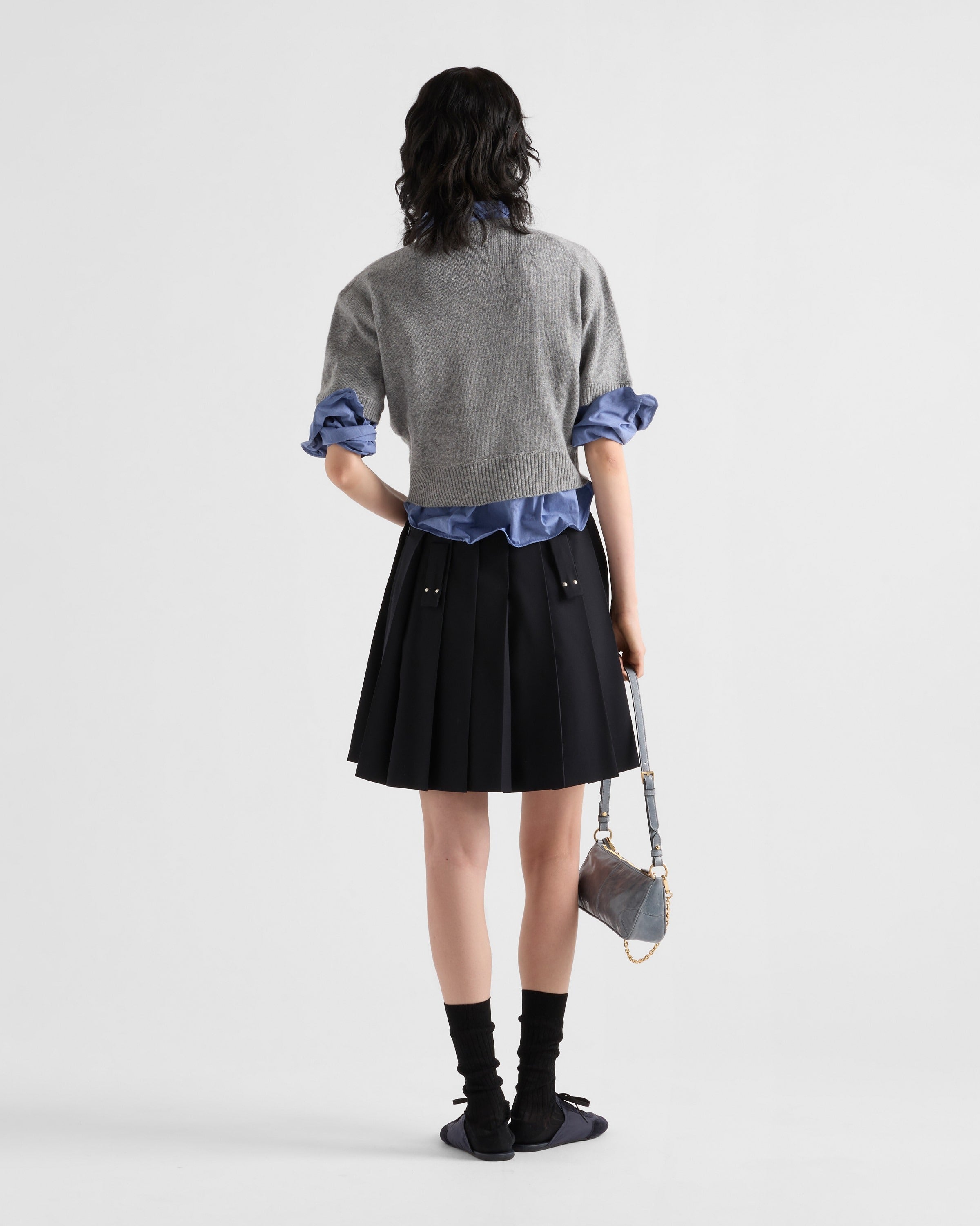 Wool and cashmere intarsia sweater Amaranth/Grey