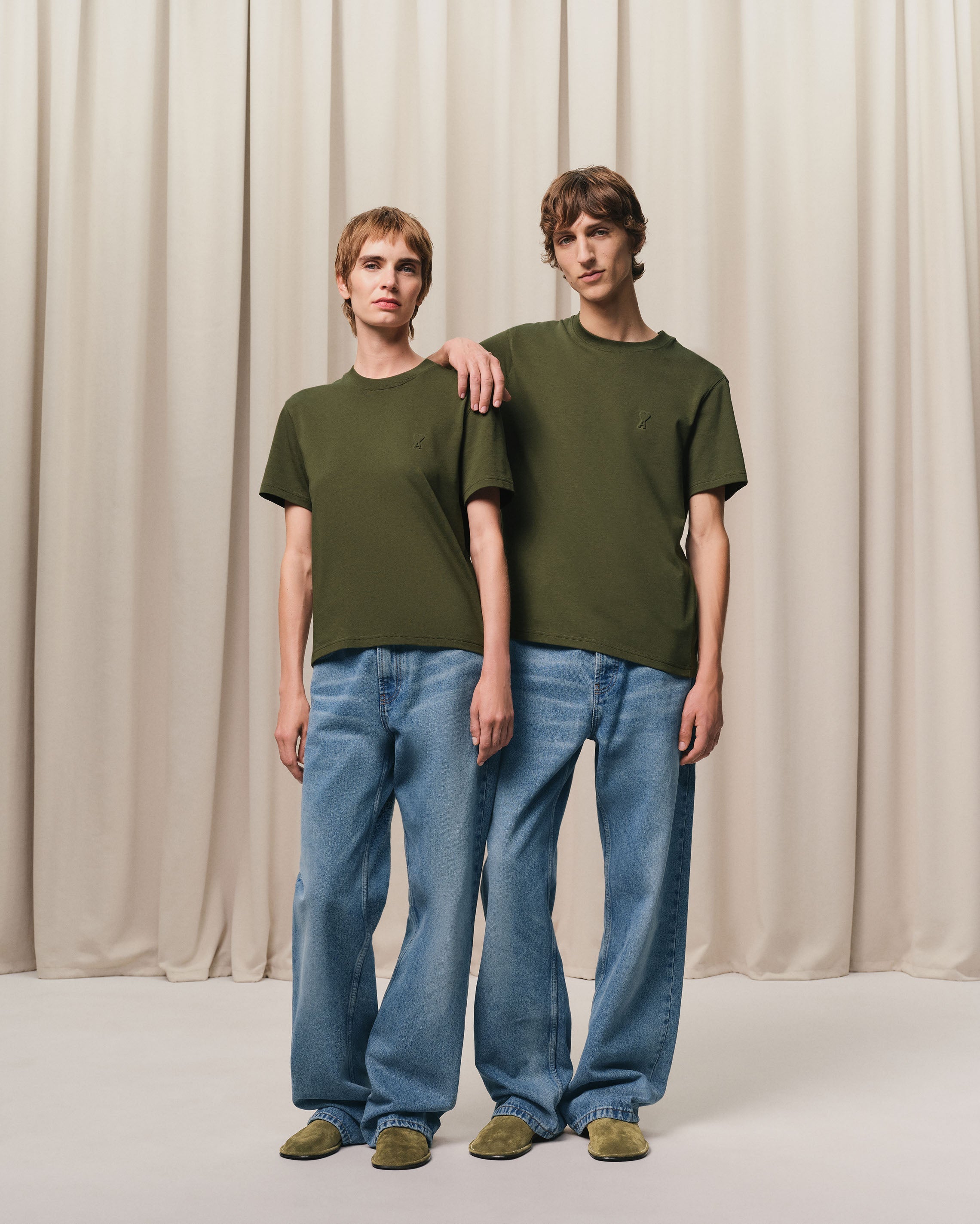 GREEN COTTON AMI DE COEUR T-SHIRT LODEN