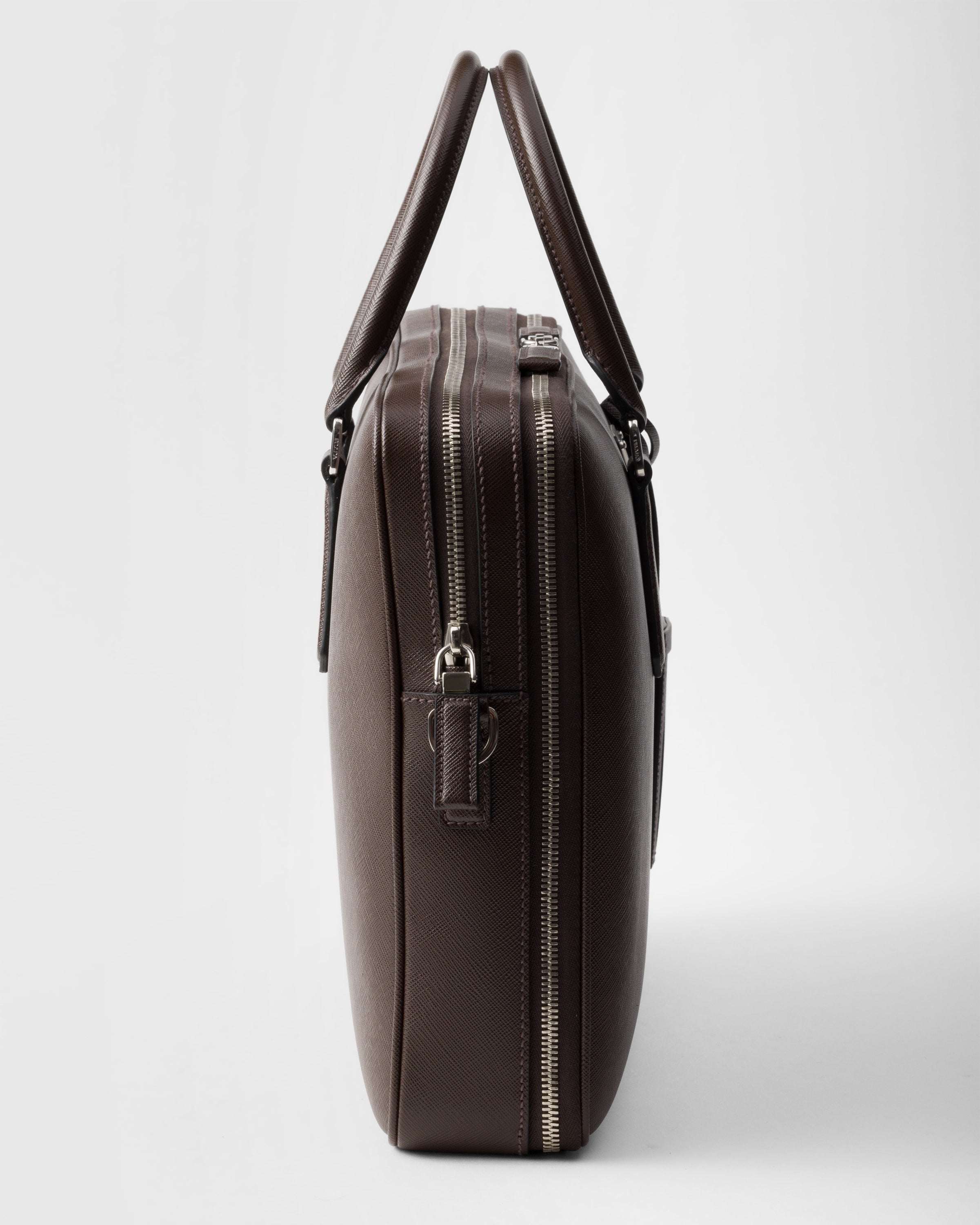 Saffiano leather briefcase Coffee