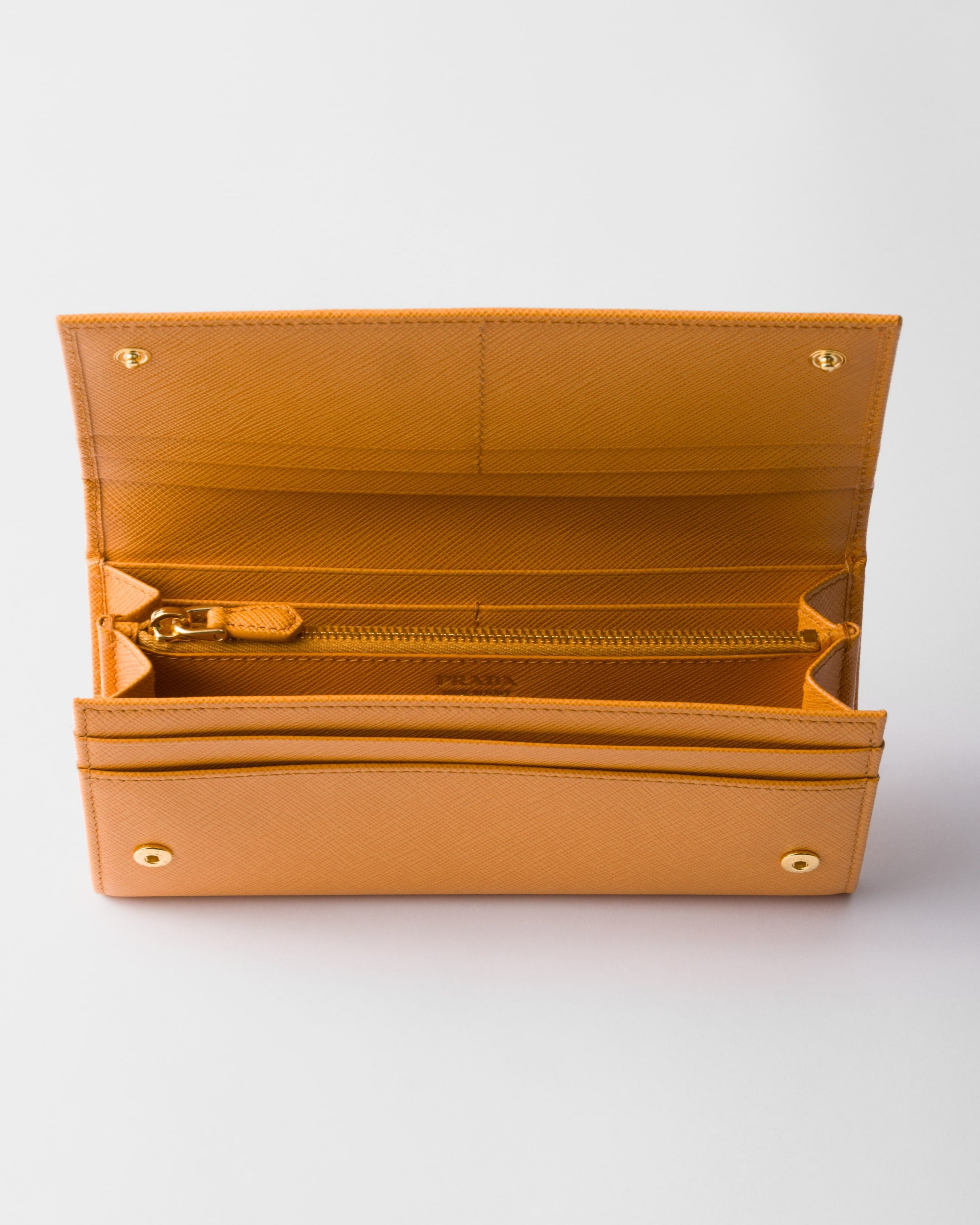 Large Saffiano Leather Wallet Amber