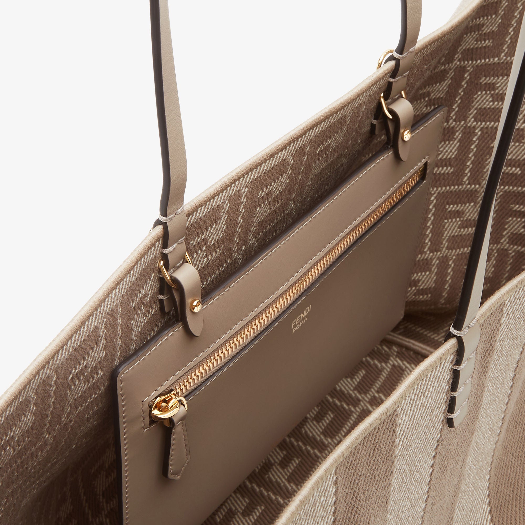 Roll Large Reversible shopper in Pequin striped and dove gray FF fabric